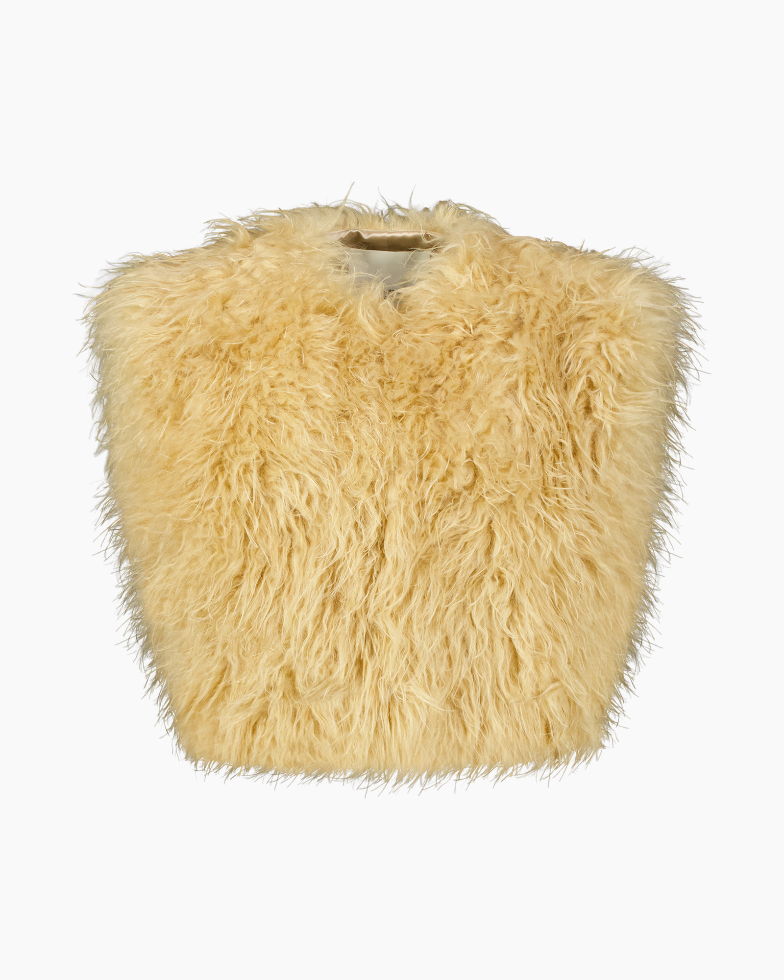 vacht, nep faux, vest, beige, textuur