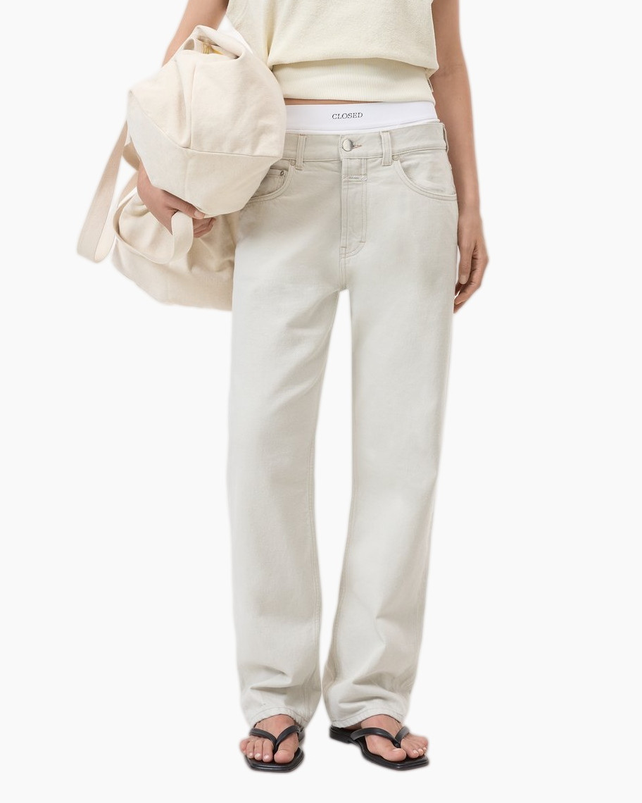 pants, jeans, beige, straight, waistband