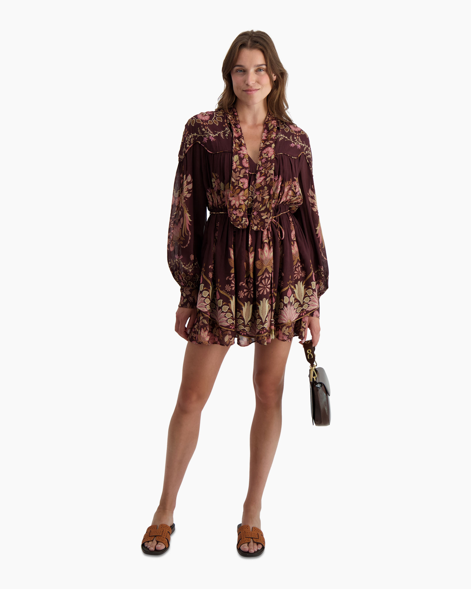 Mini Jurk Bella Knotted Neckline Mini Bordeaux