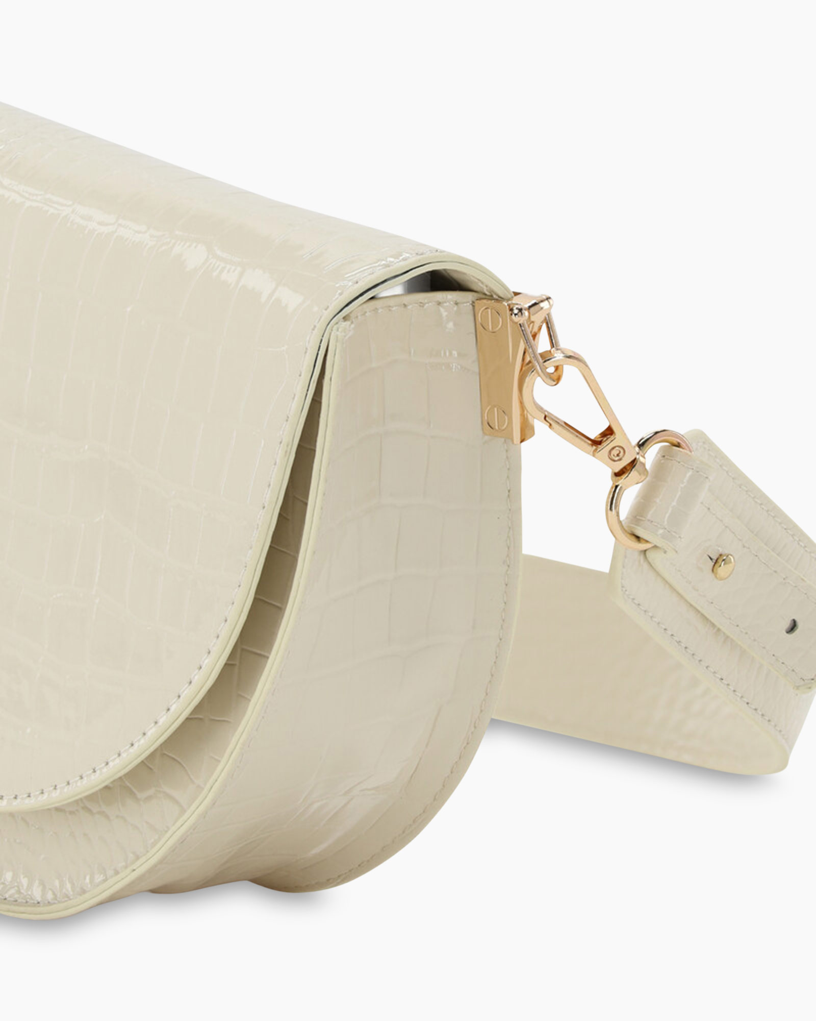 Tassen Croco Half Moon White Wit