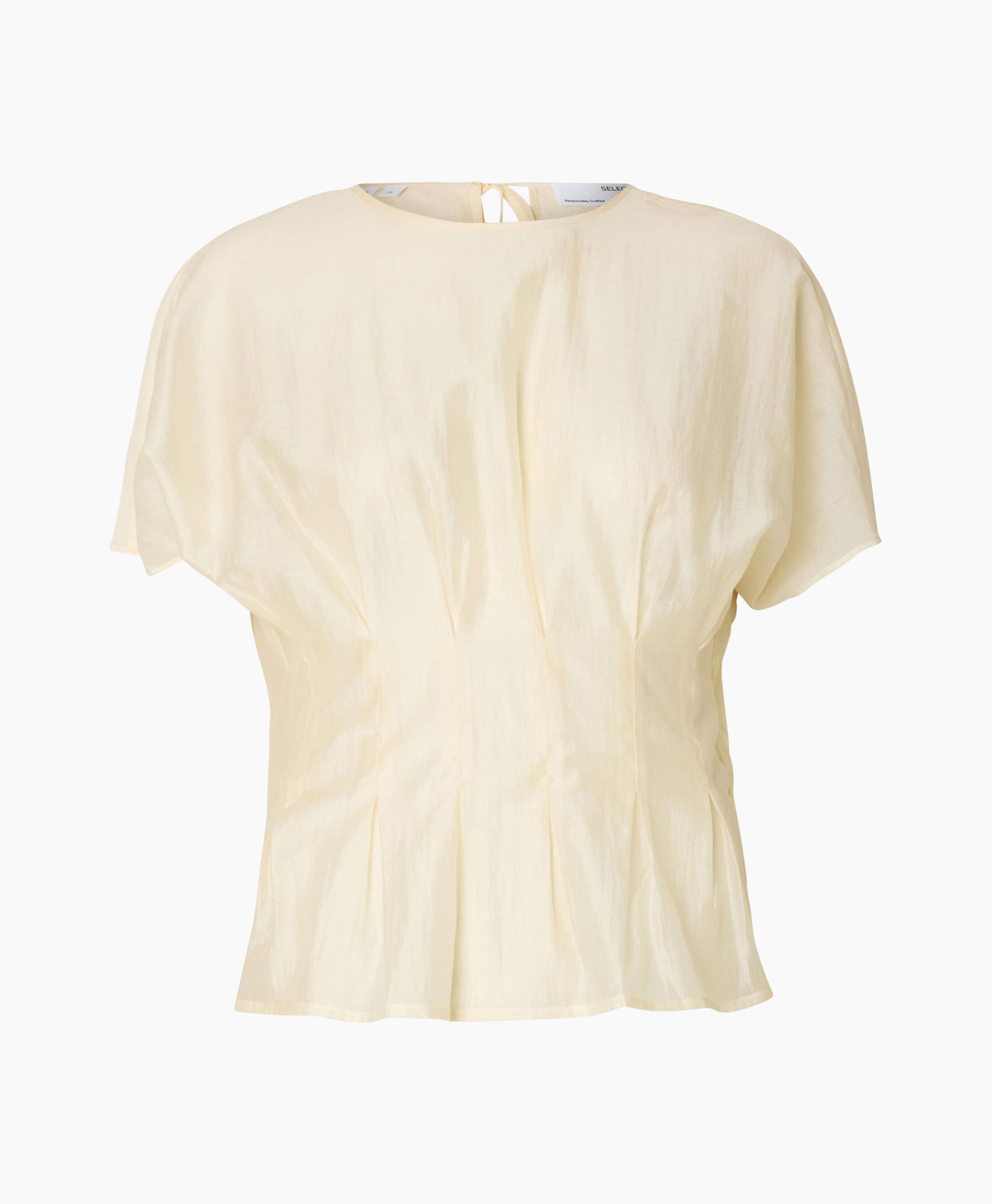 Top Iris Ss O-neck Top Ecru
