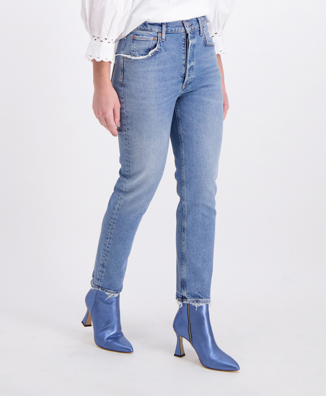 Agolde Jeans Riley Crop Blauw