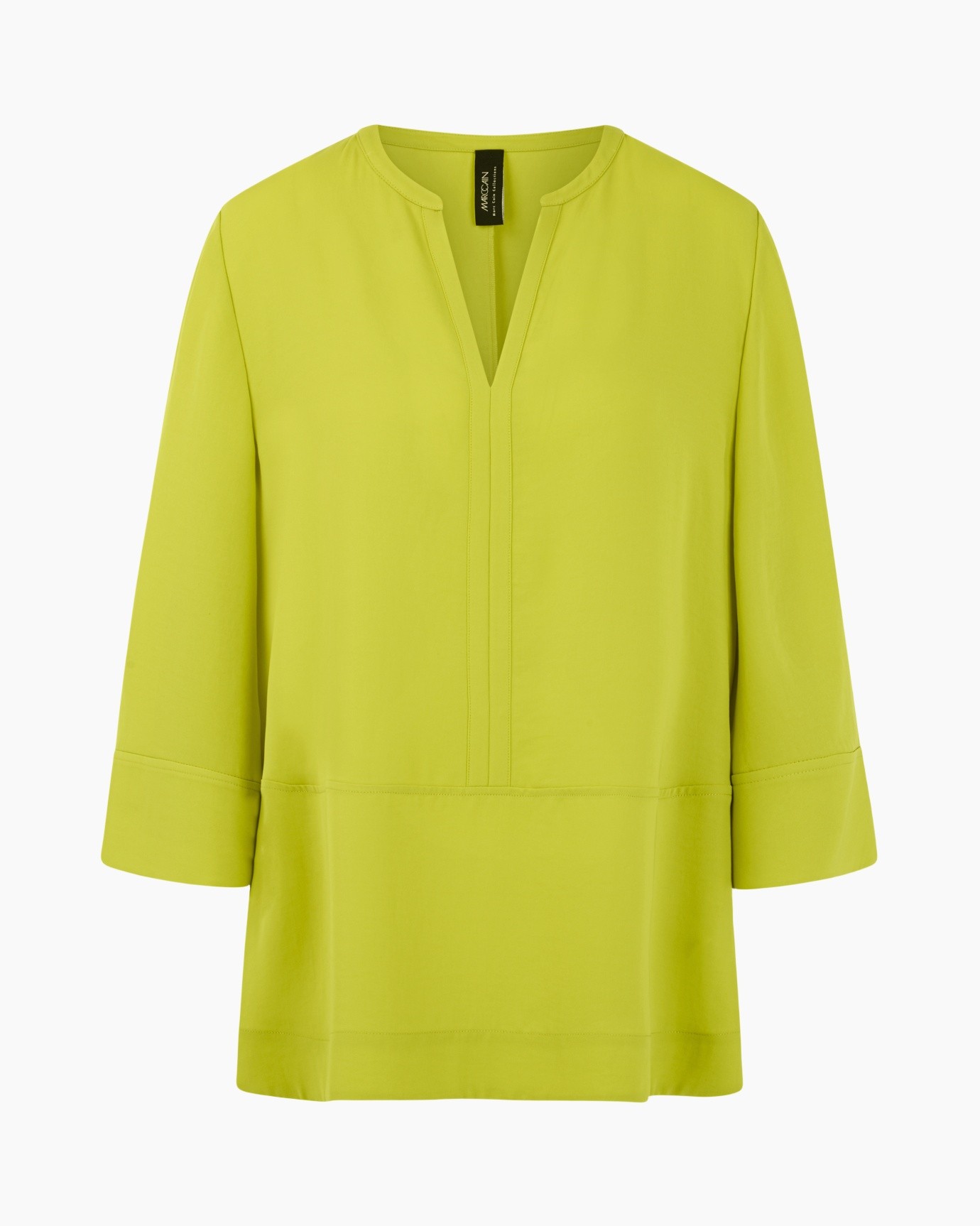 top, blouse, lime groen, lange mouwen, v-hals