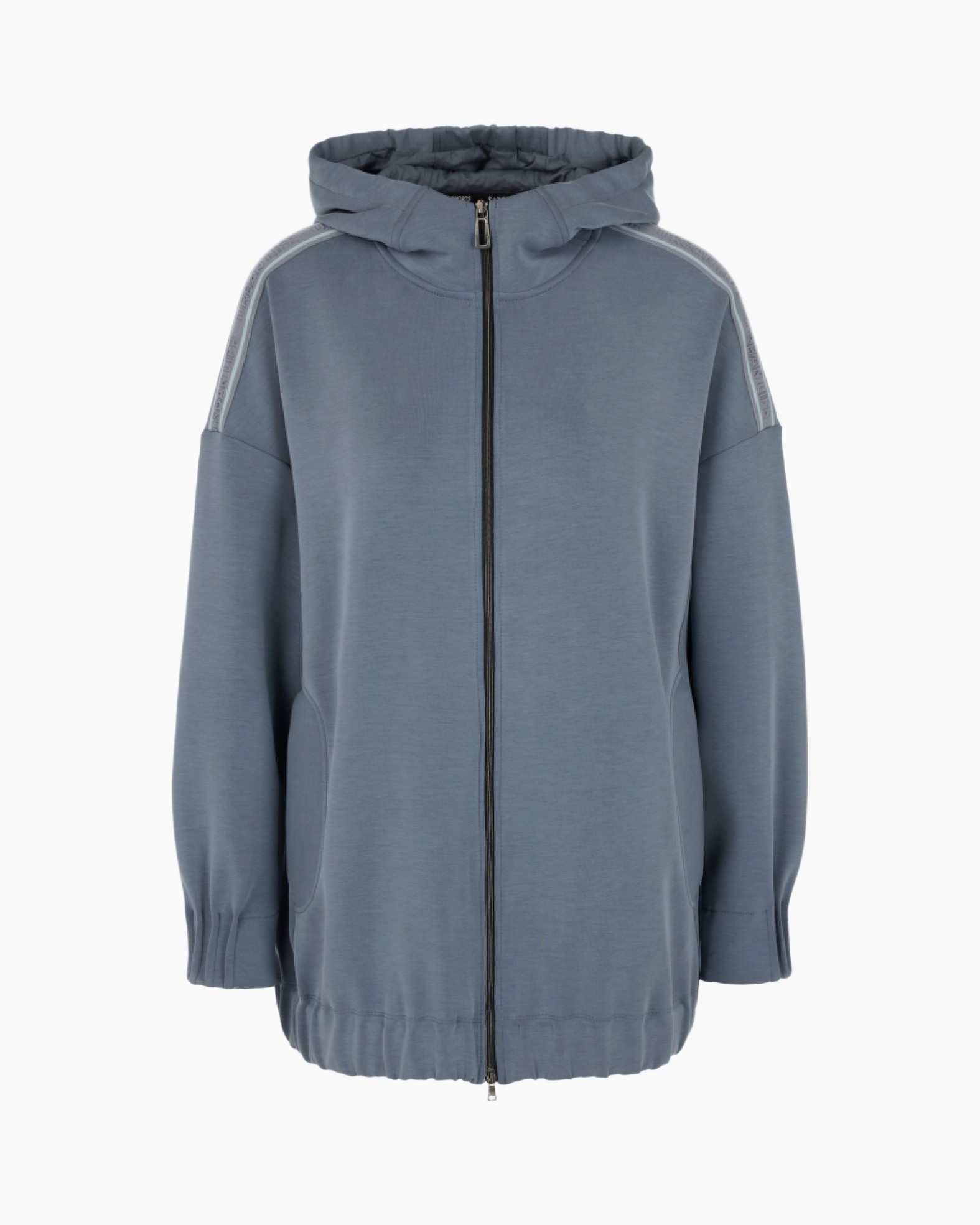 hooded jacket, zipper, blauw, dong, lange mouwen