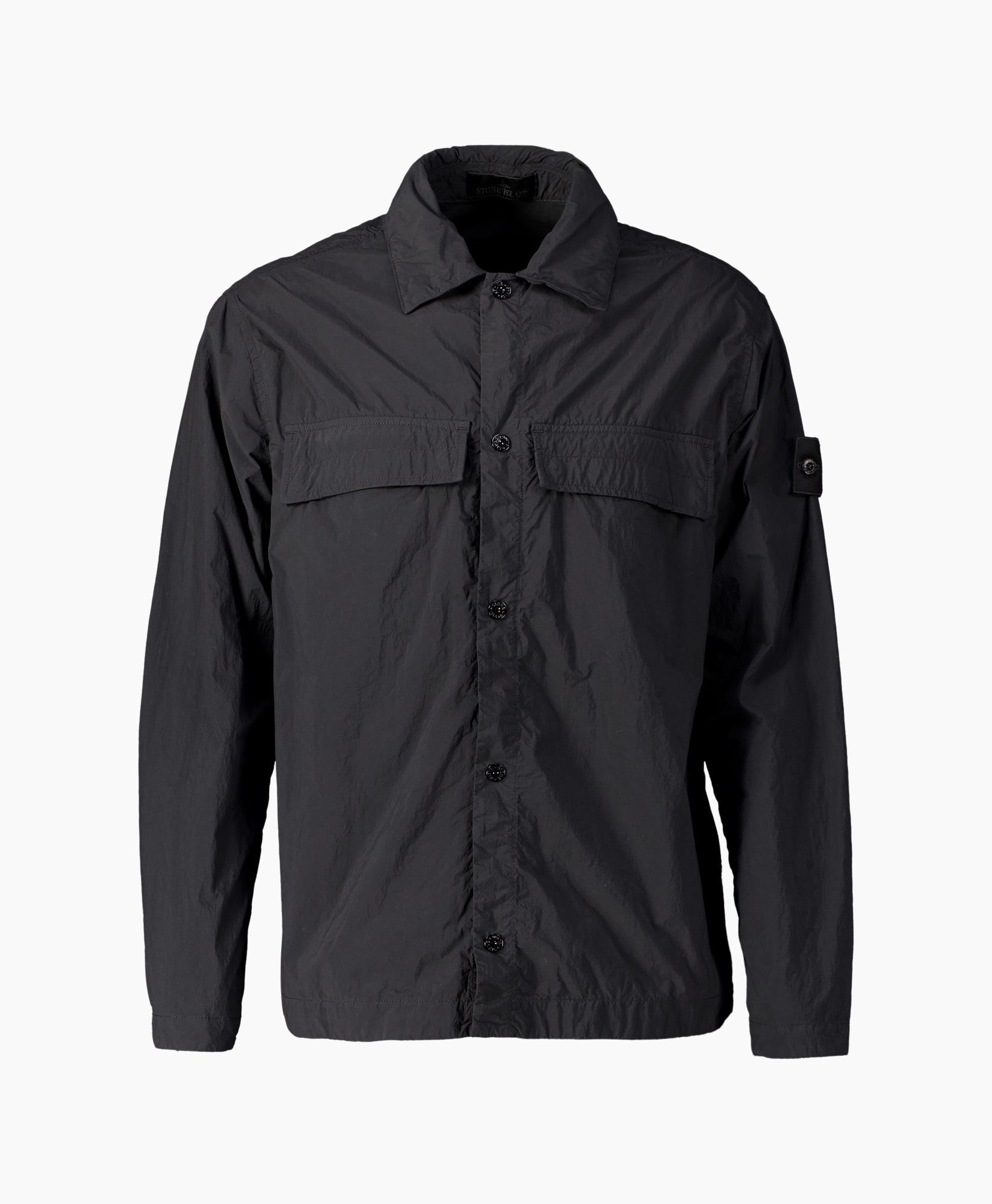 jas, anorak, knopenjas, lange mouw, donkere grijs