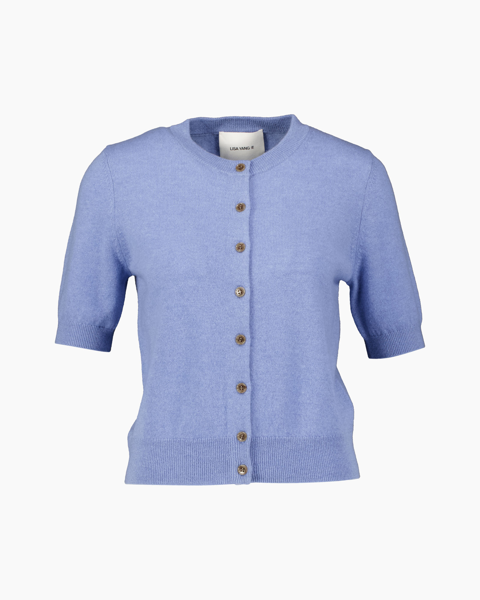 cardigan, korte mouwen, knopenreeks, breiwerk, lavendel