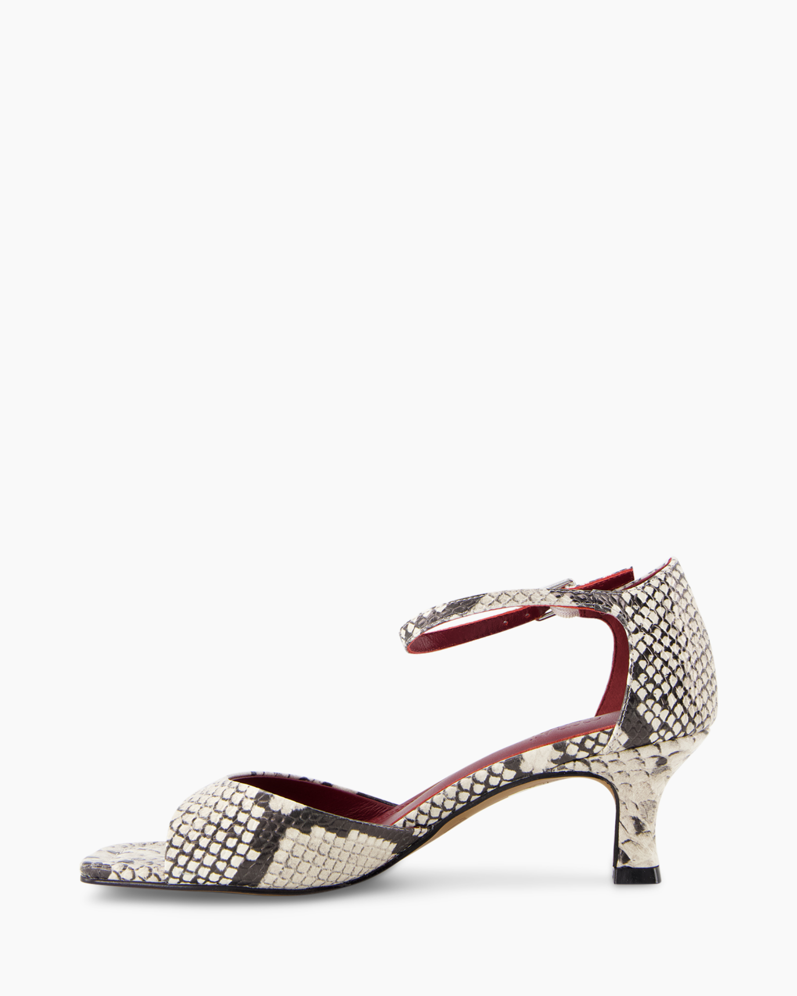 slingback, hakken, slangenhuid, sandalen, riempjes