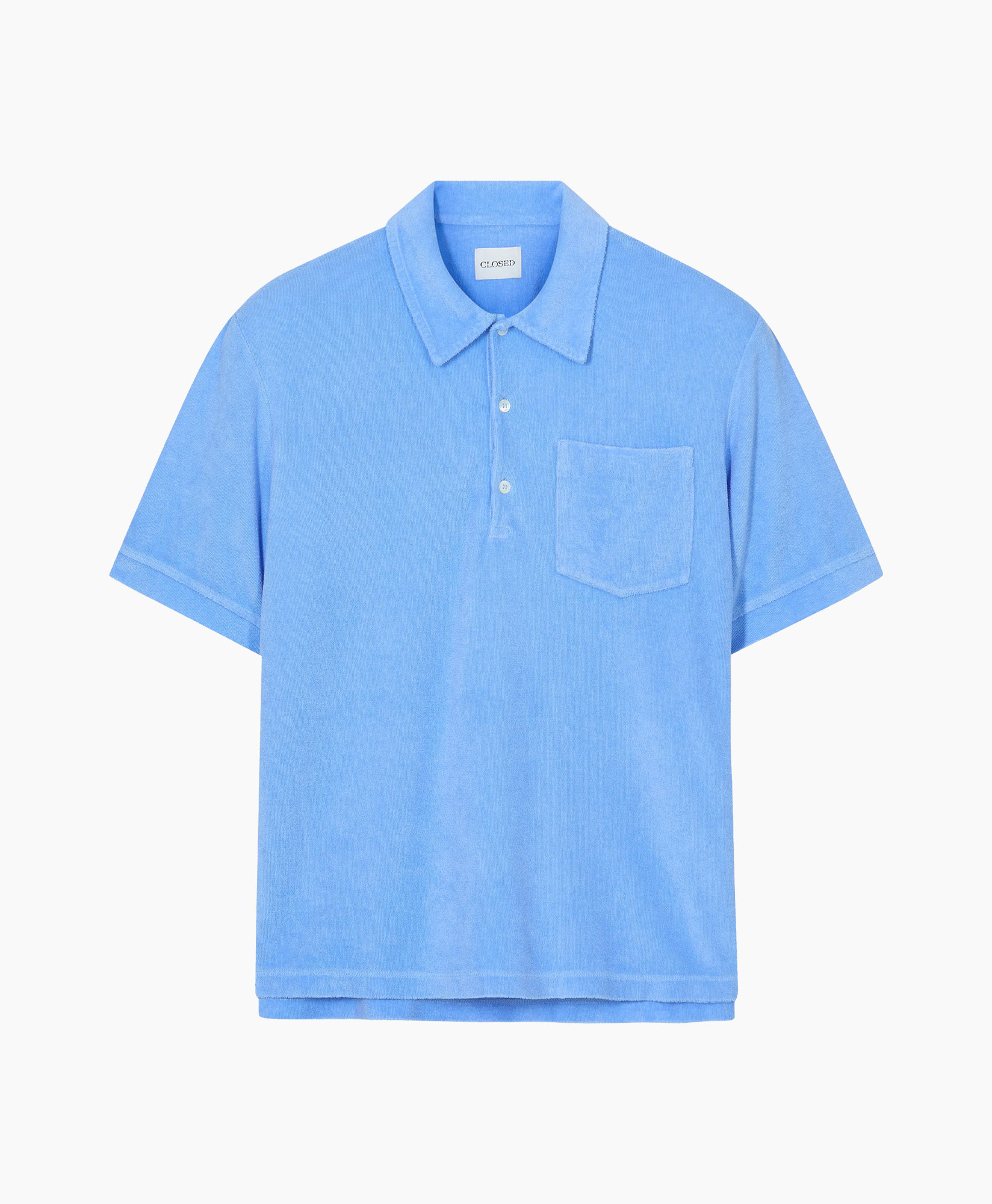 polo,  polo shirt,  short sleeve,  chest pocket,  light blue