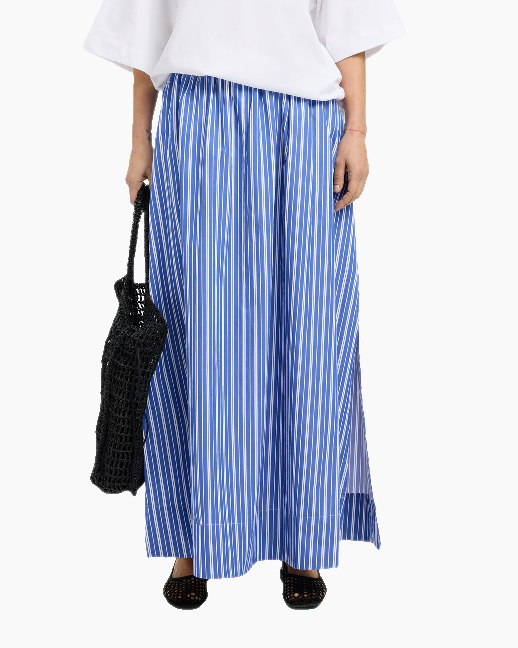Rok Fia Hw Striped Ankle Slit Skirt Blauw