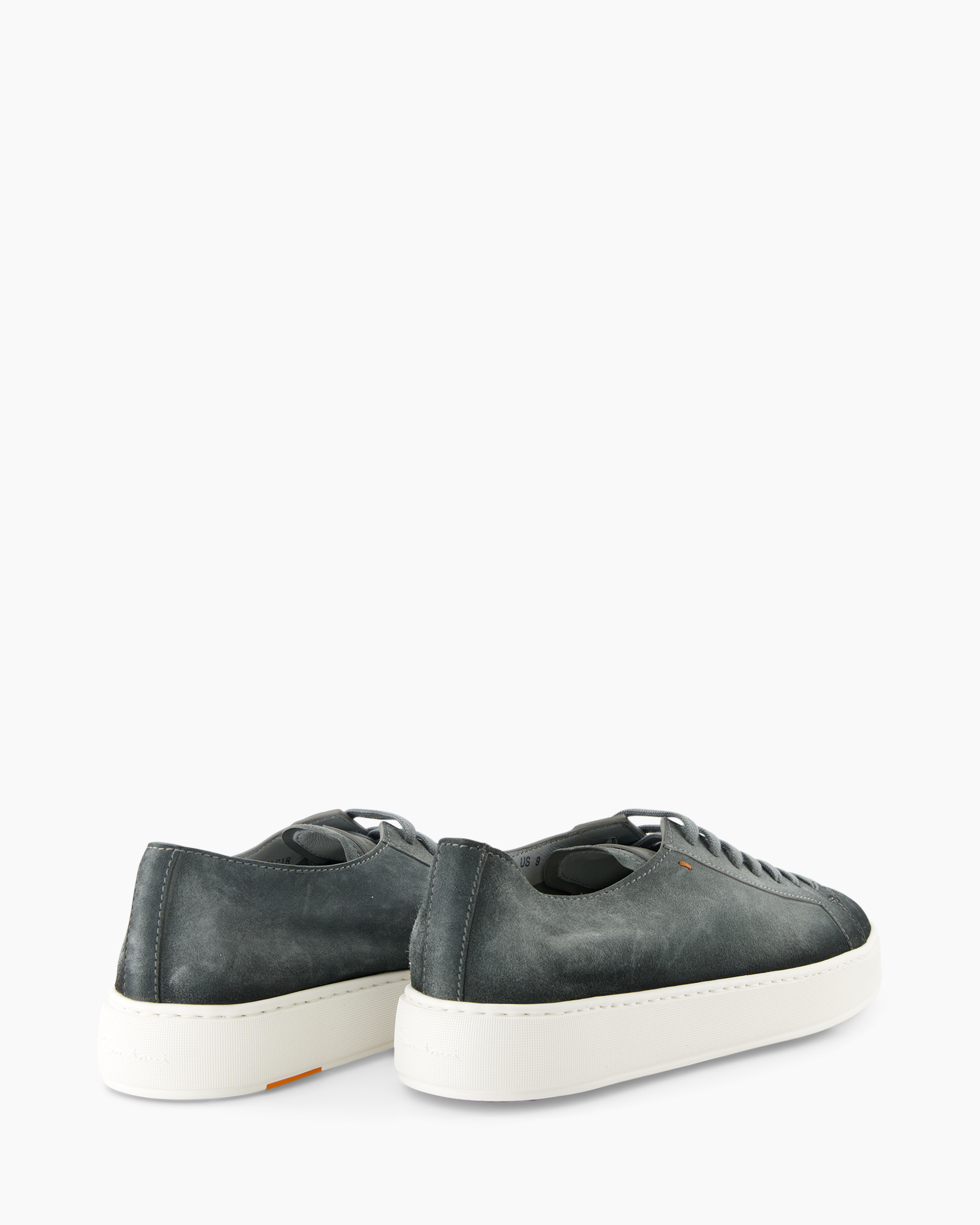 sneakers, laag-sneaker, grijs, leer, witte zool