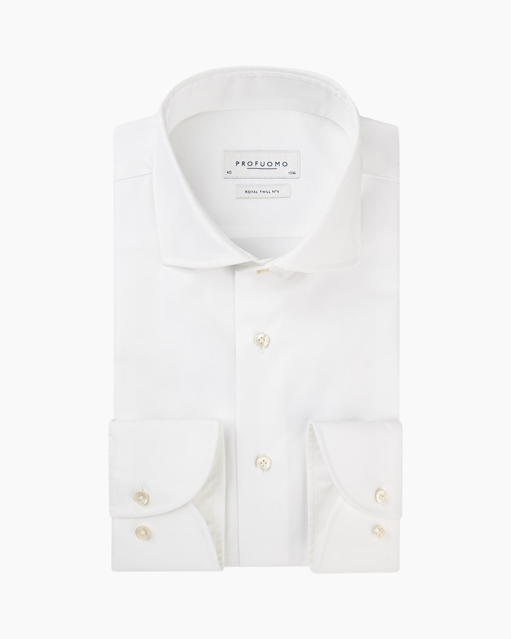 witte shirt, overhemd, katoen, lange mouwen, kraag