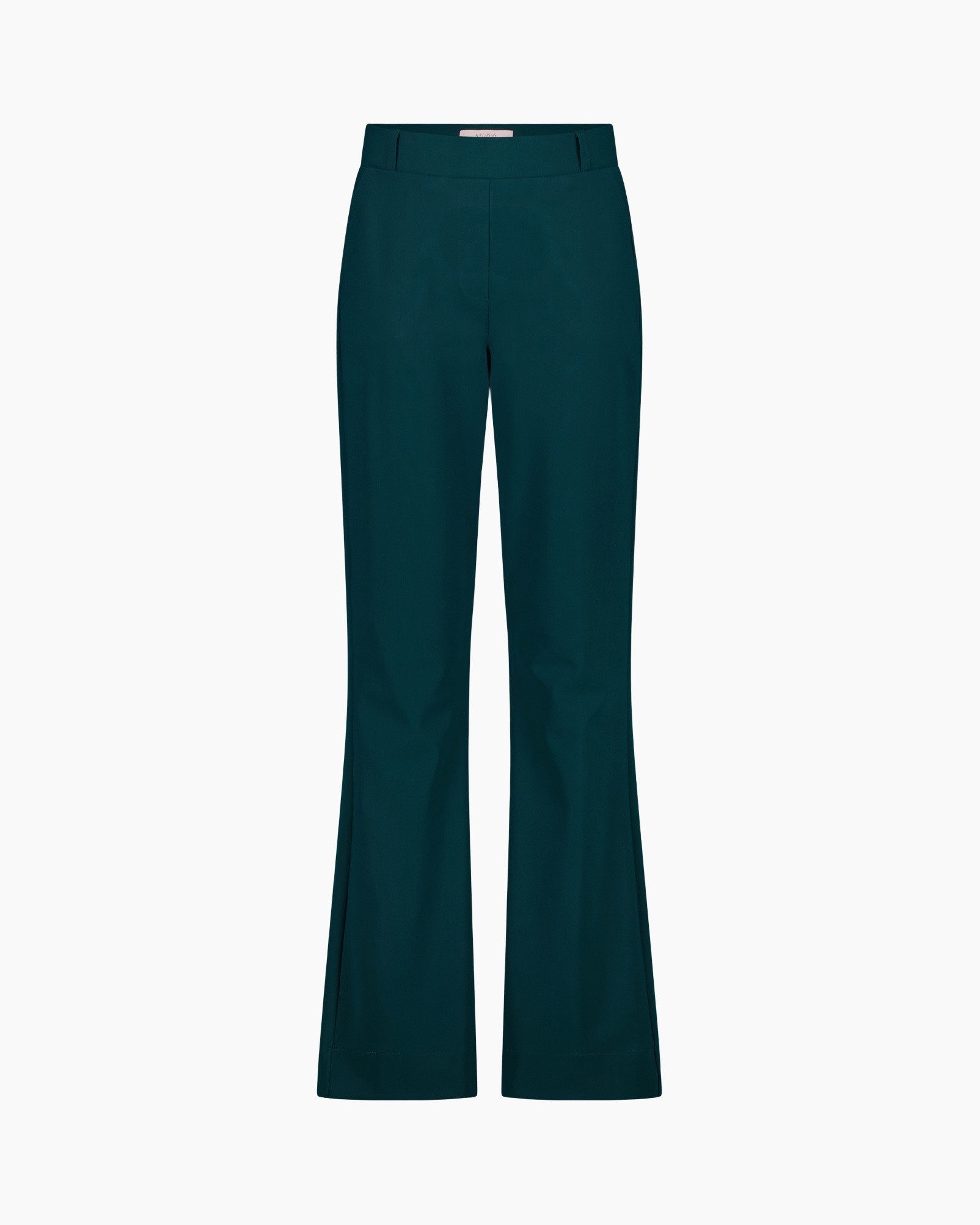 broek, pantalon, groen, recht model, losvallend