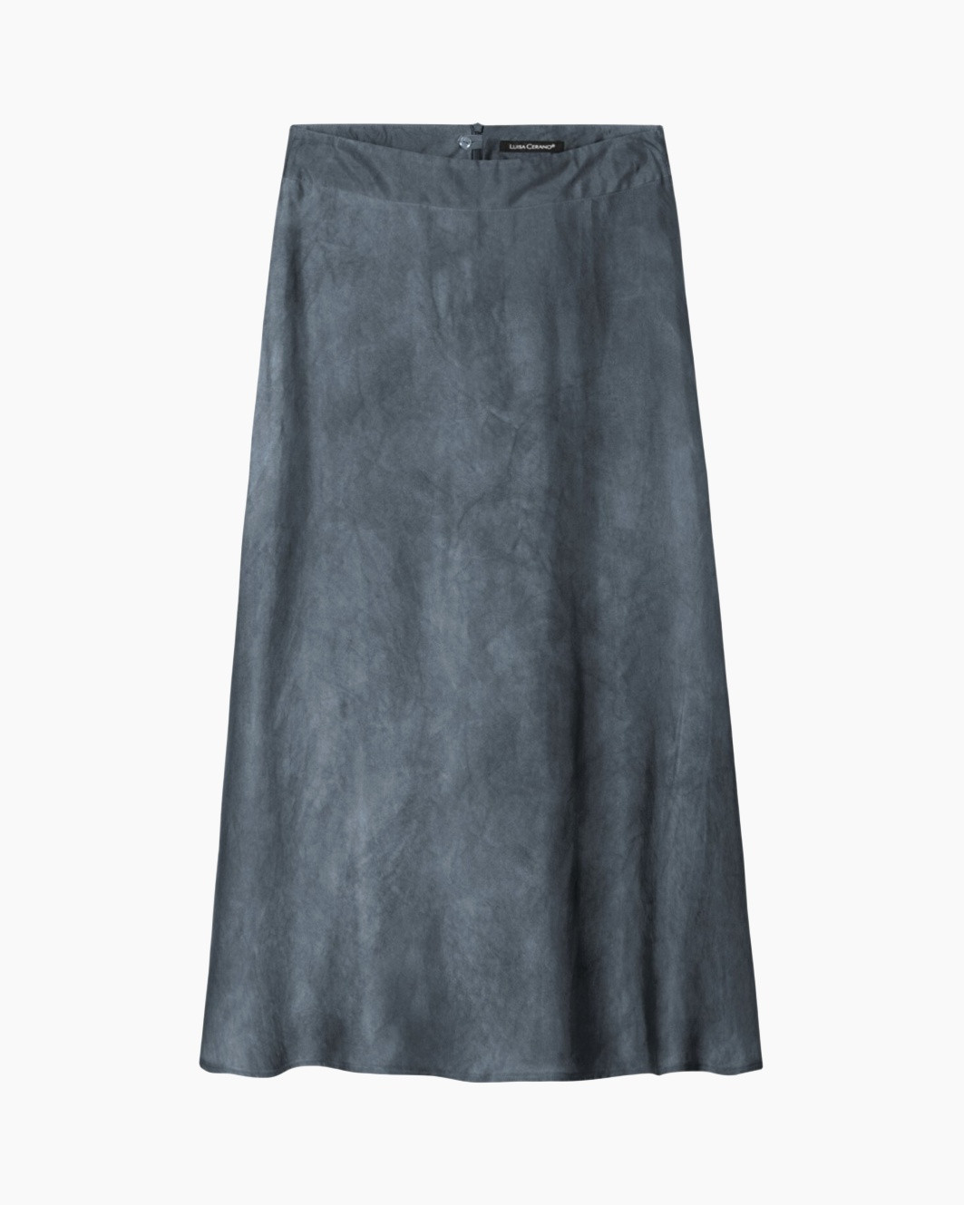 rok, lang, blauw, eenvoudig, linnen-uiterlijk