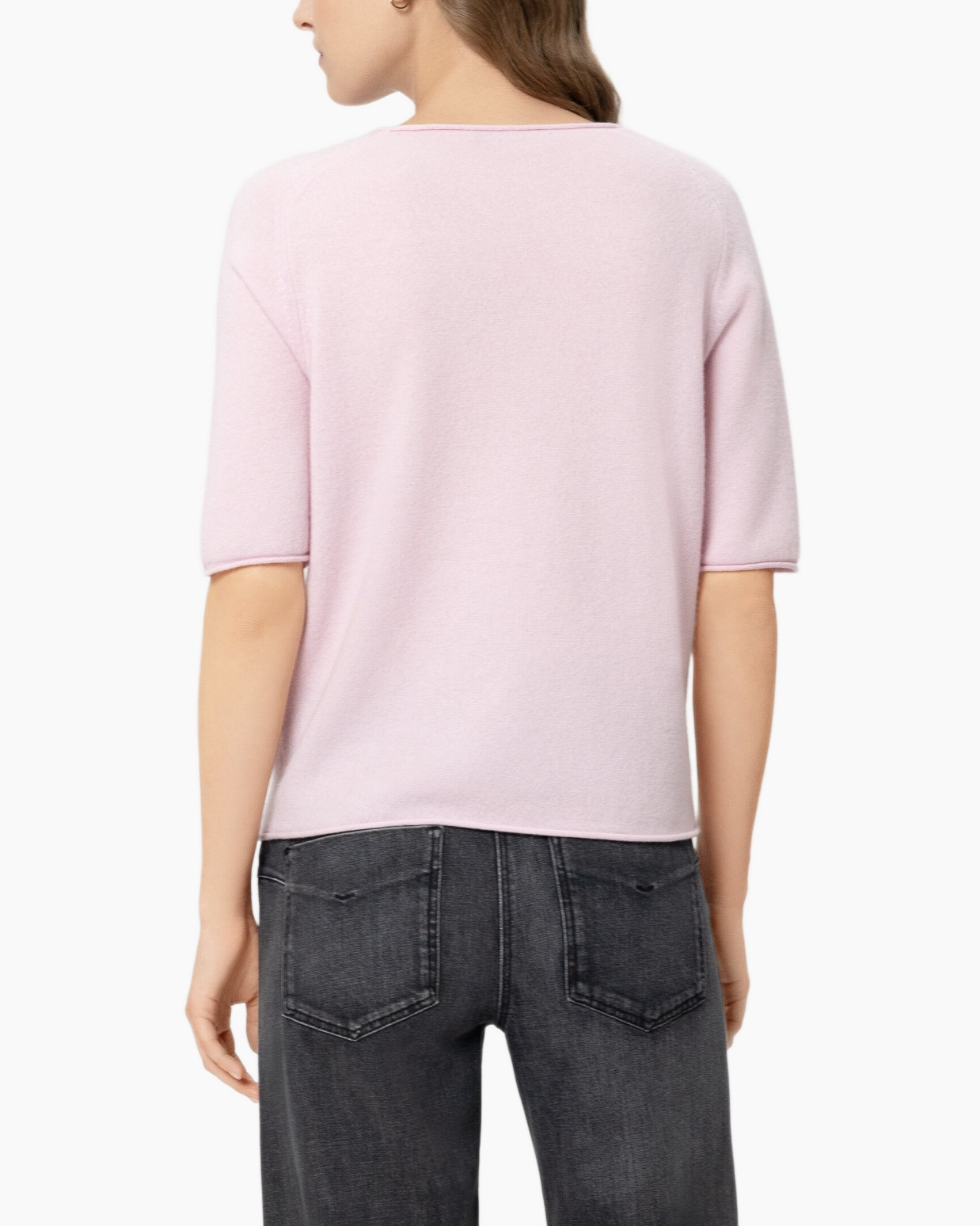 t-shirt, pink, short sleeve, cotton, back view