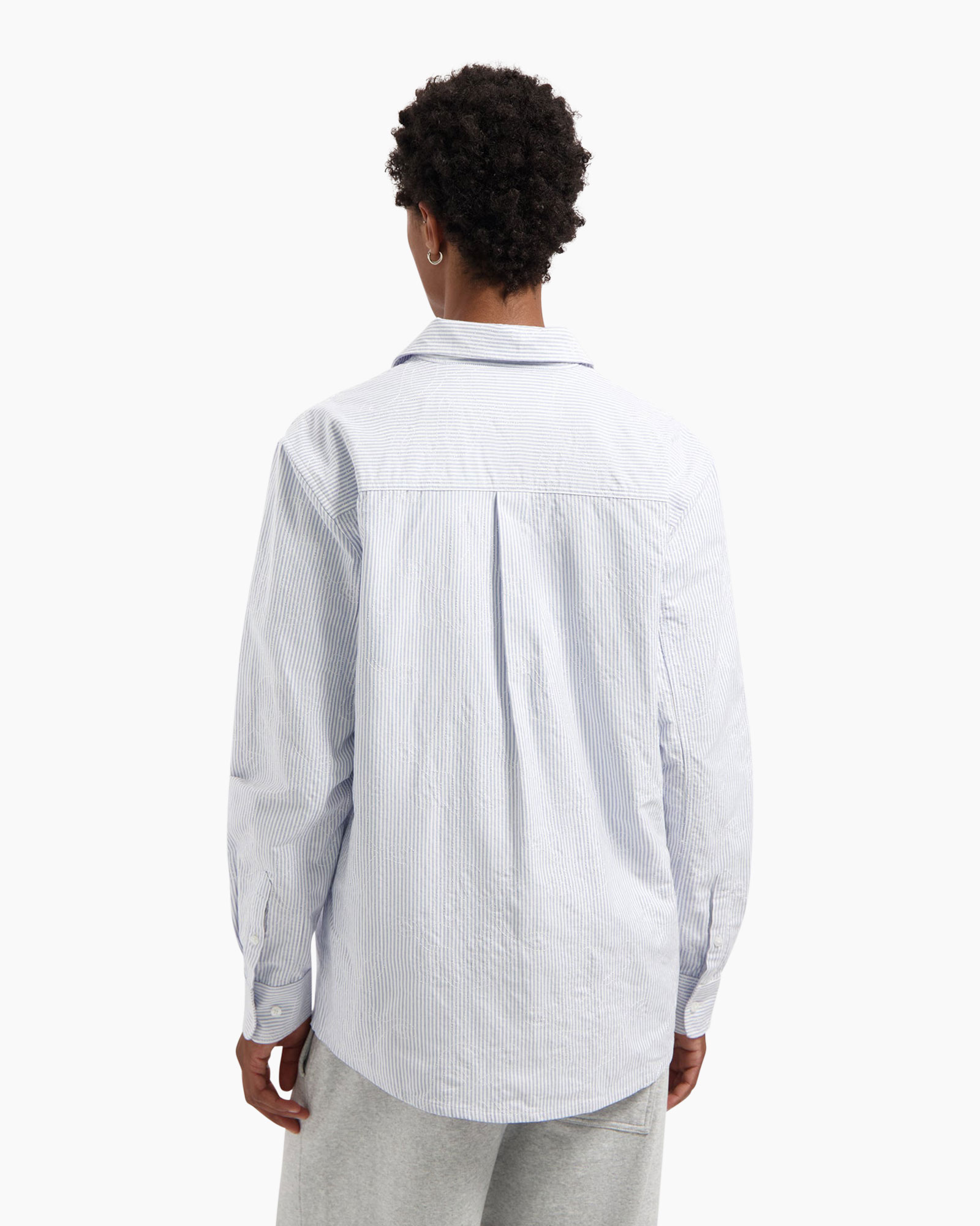 Overhemd Monogram Embro Oxford Blauw dessin