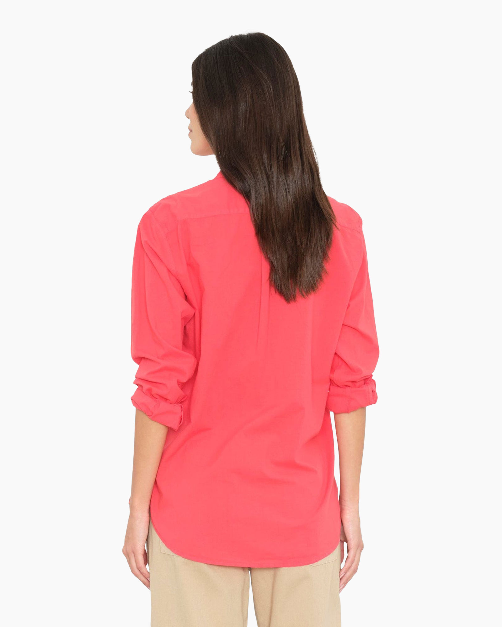 hemd, knopen-down, roze, linnen, lang-sleeve