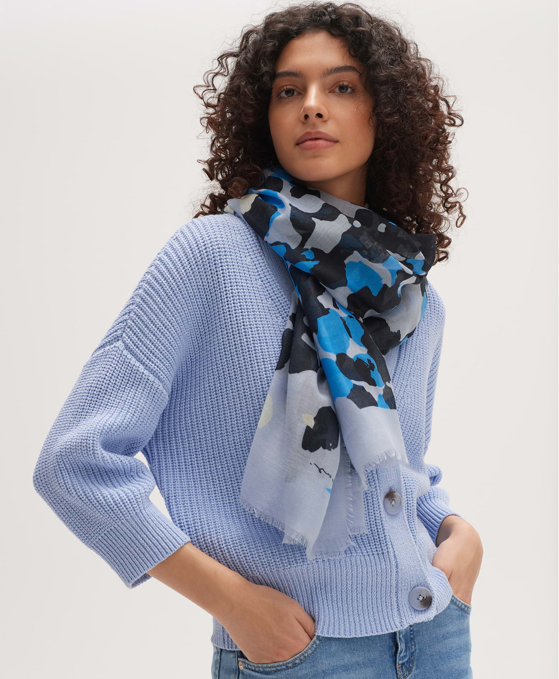 Opus Hoed/pet Ameer Scarf Blauw