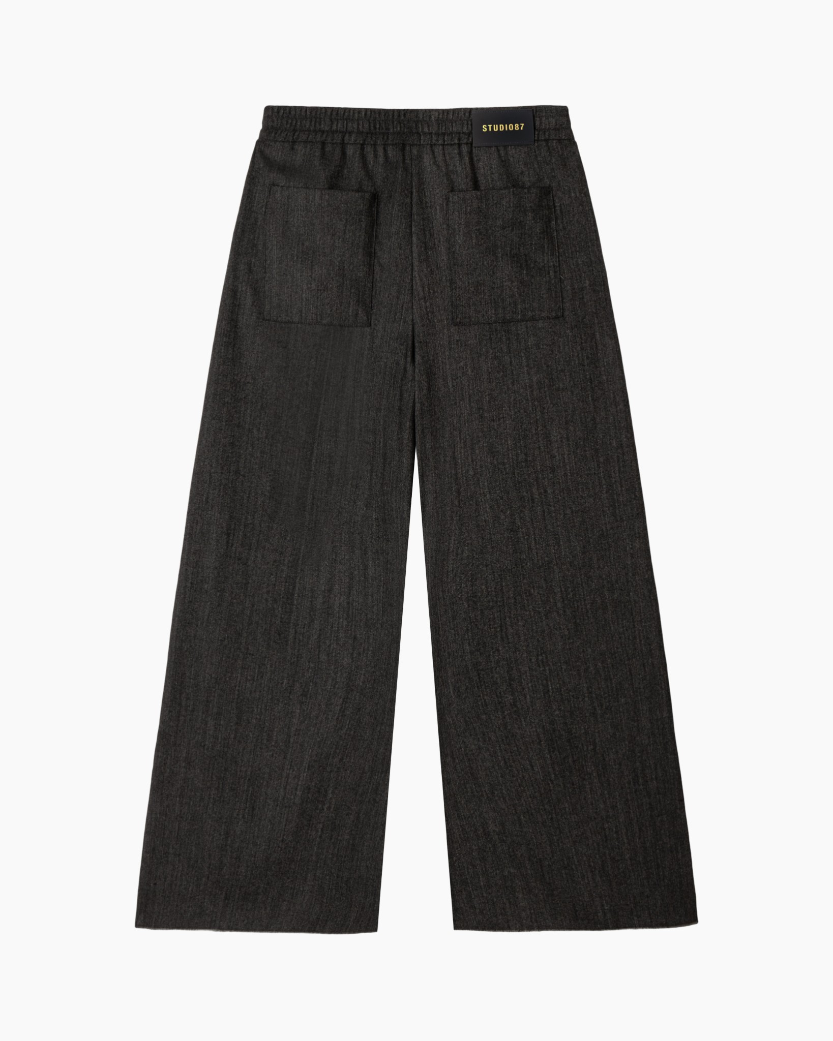 broek, wijdedelige, donkergrijs, linnenmengsel, smal waistband
