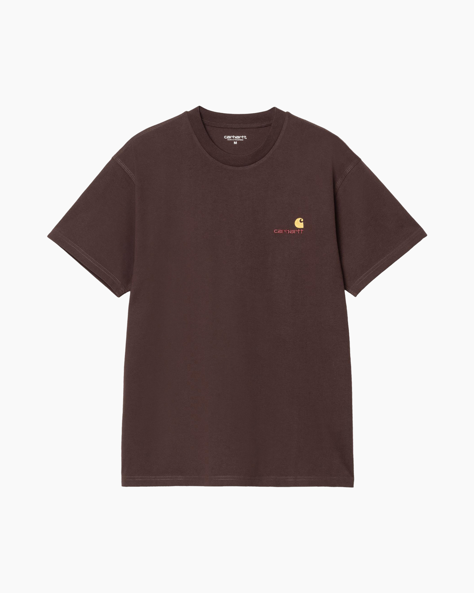 T-shirt Korte Mouw American Script Donker Bruin