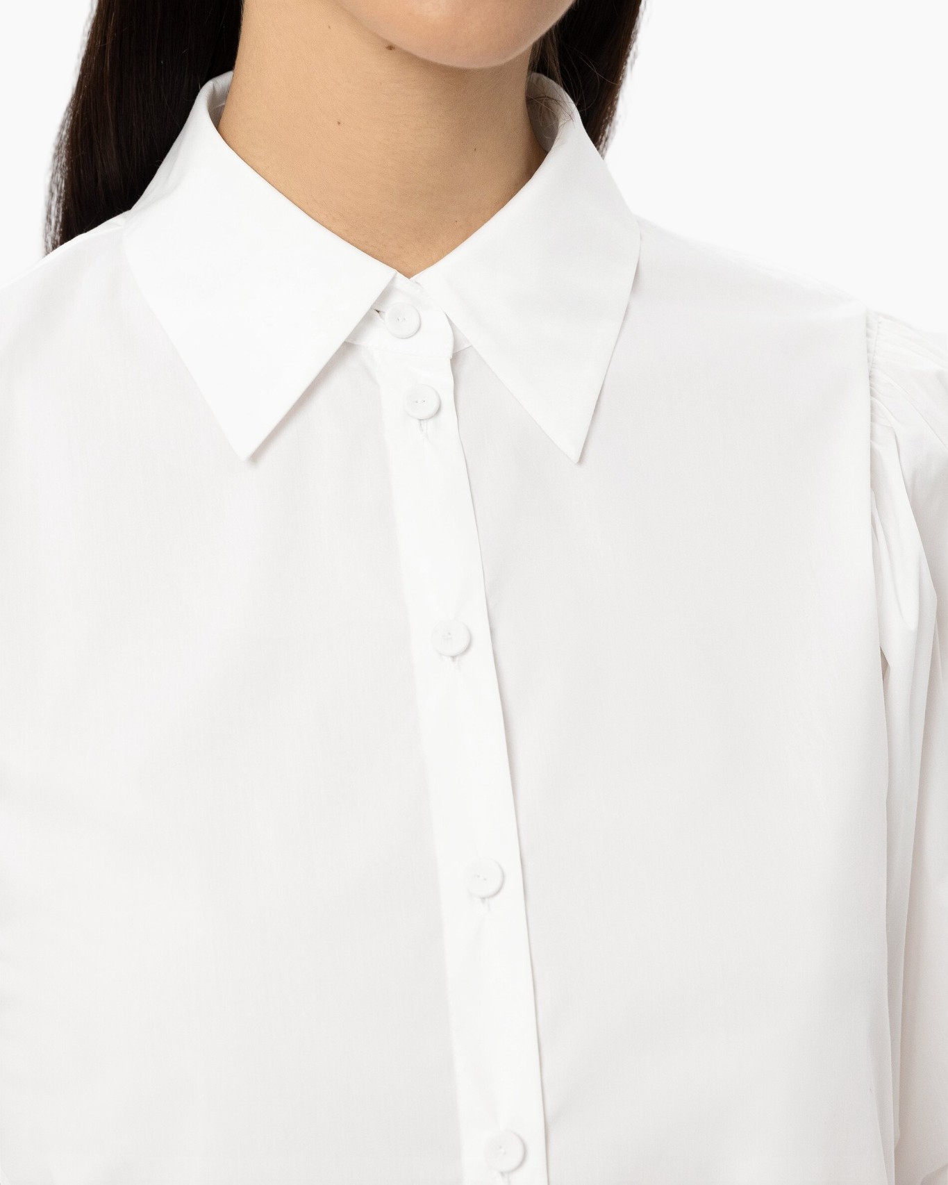 hemd, kraag, knopen, wit, blouse