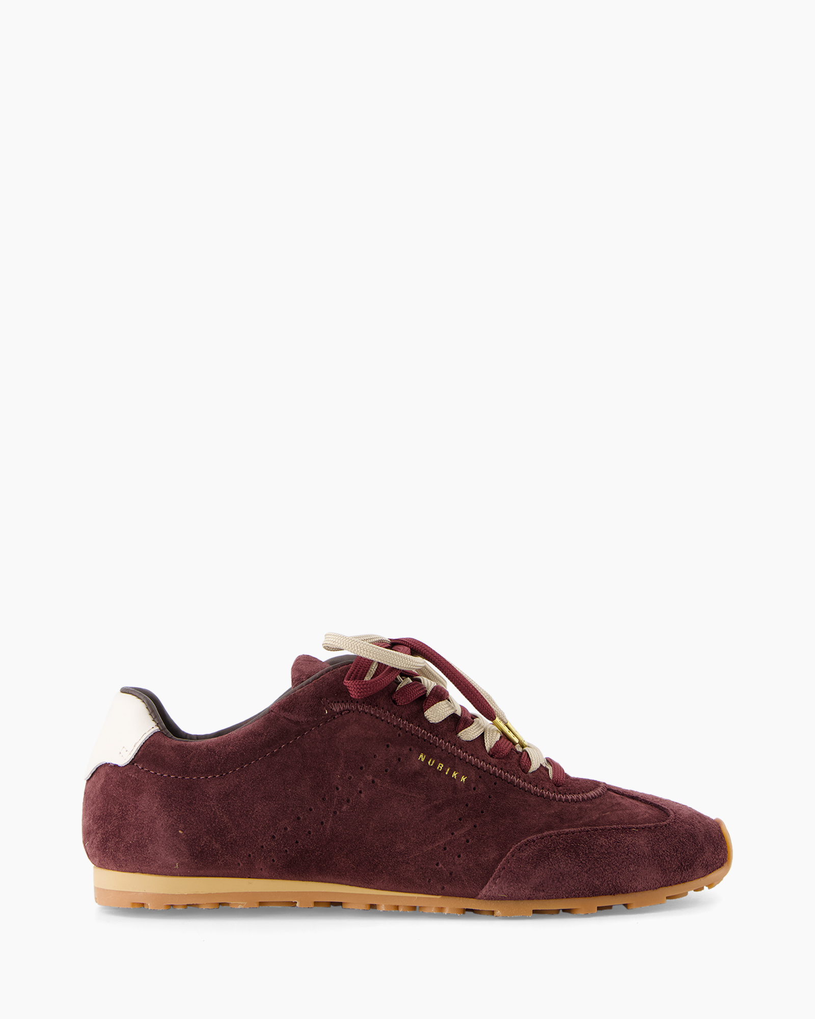 burgundy, suede, sneaker, low-cut, gum sole