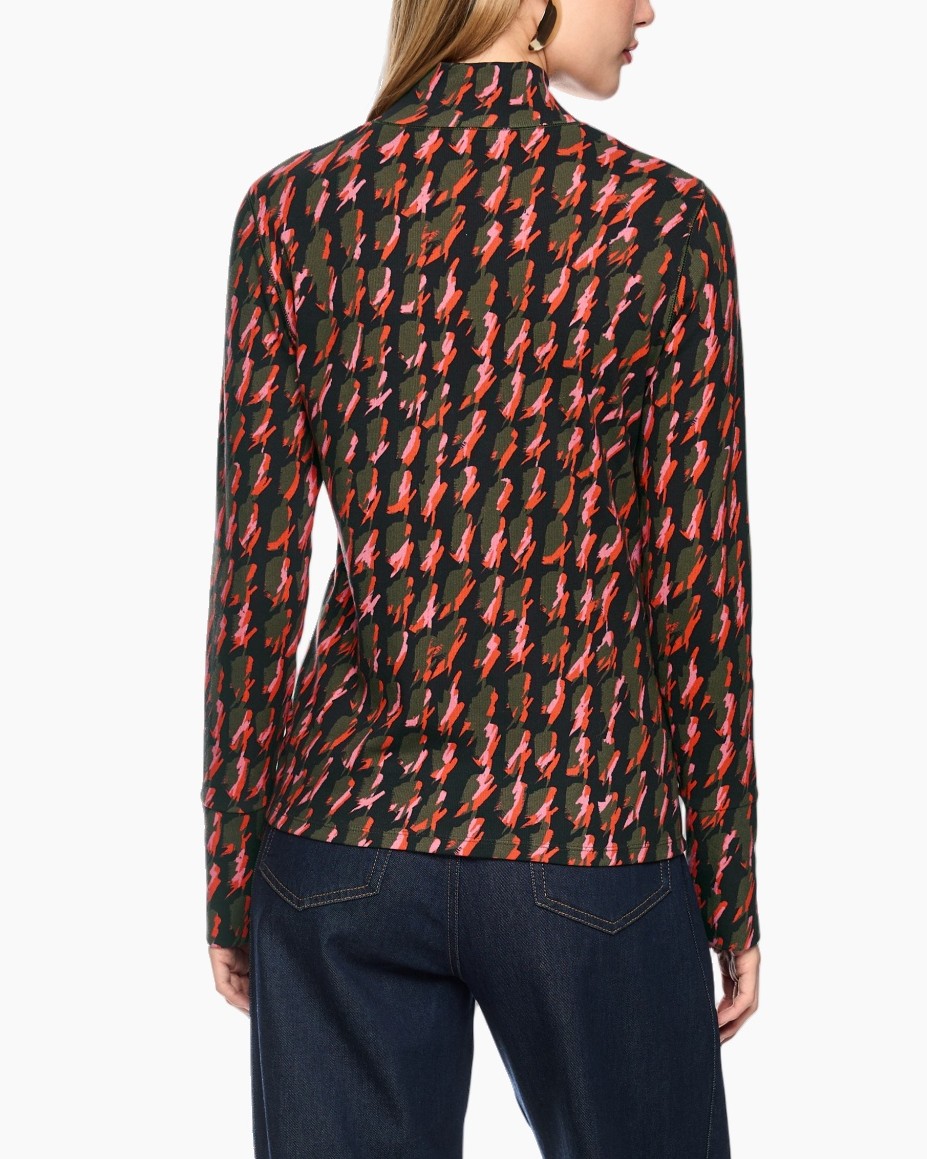 coltrui, blouse, patroonTop, lange-mouw, riem