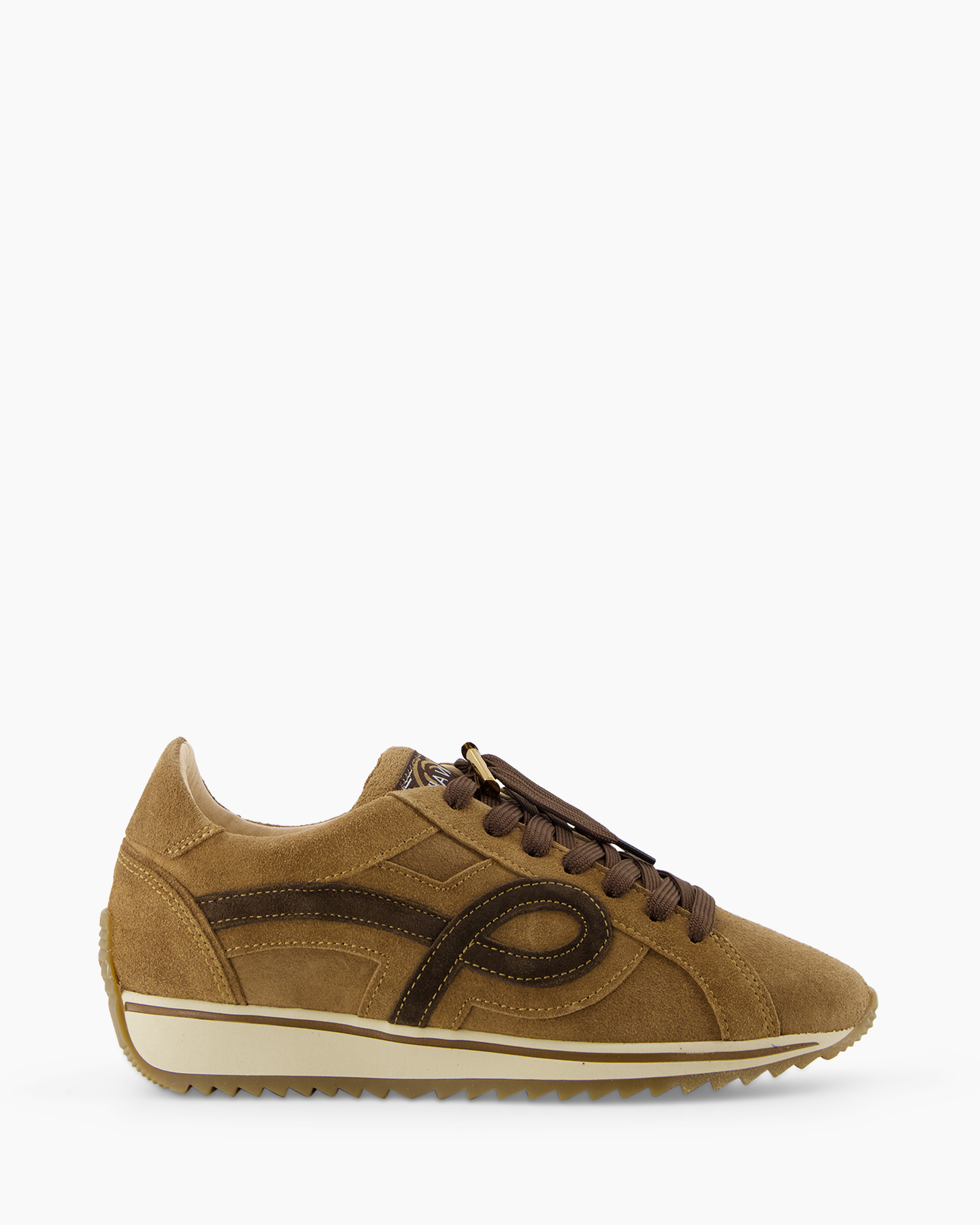 sneaker, atletiek, bruin, suede, casual