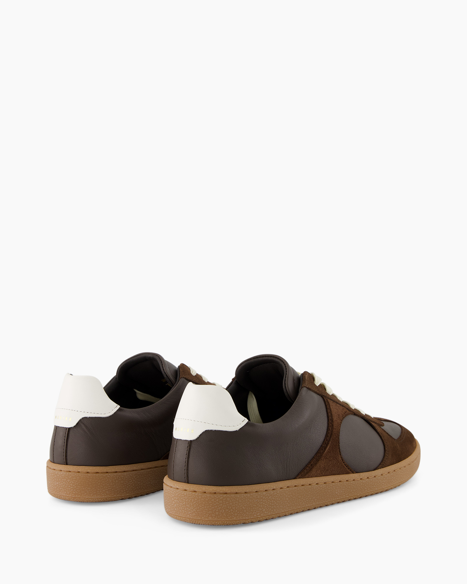 sneakers, bruin, leer, casual, gumsole