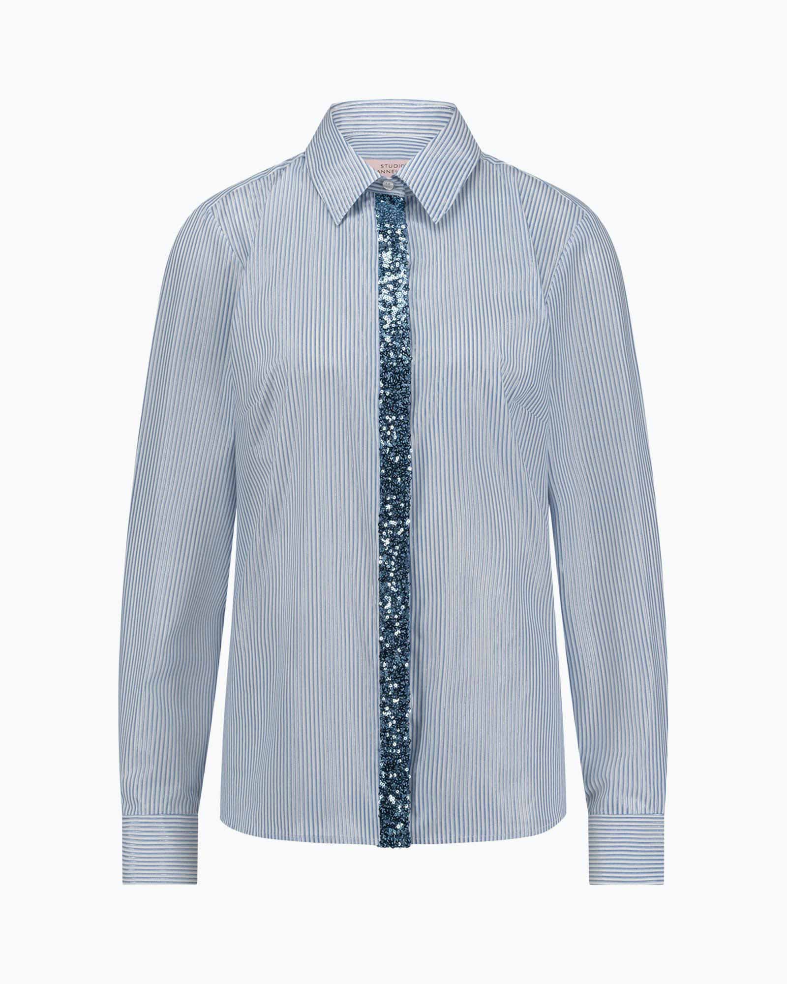 Blouse Bobby Poplin Blouse Licht Blauw