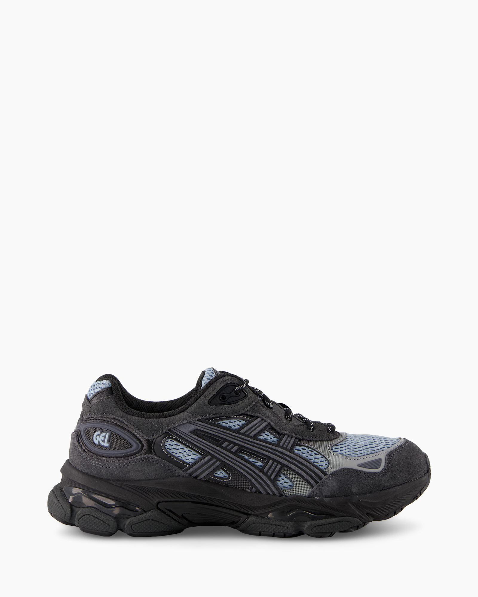 sneaker, loops, mesh-breathable, zwart/grijs, overlay kunststof