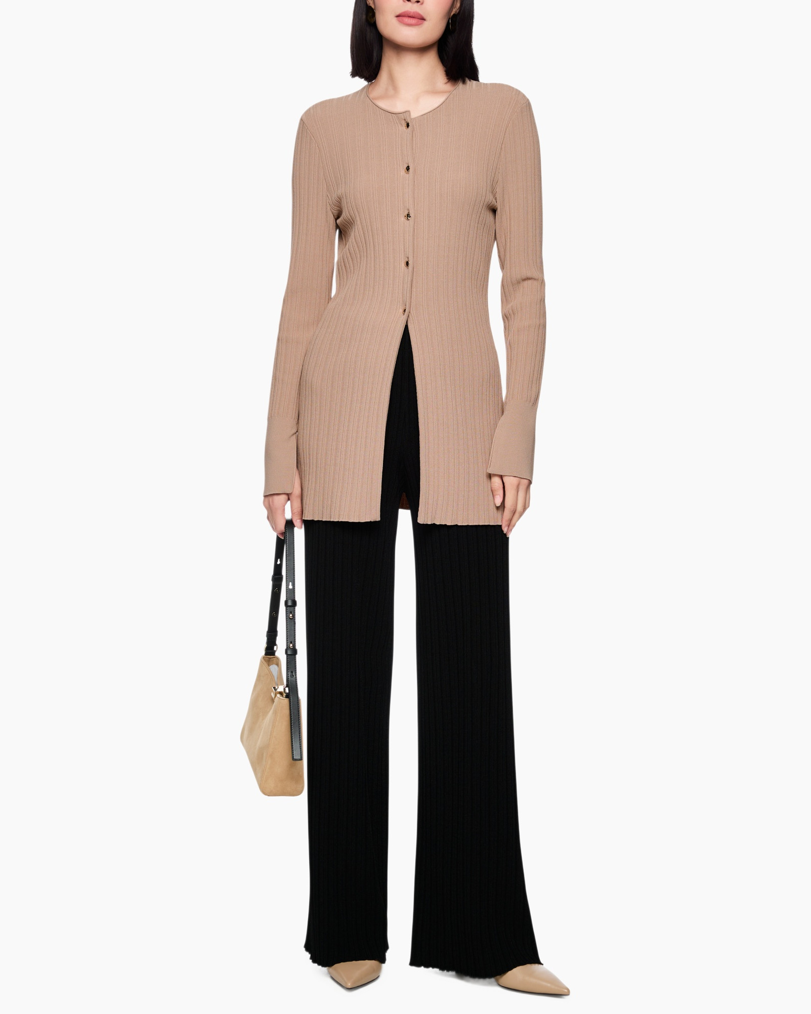 Knitwear, Sweater, Long Sleeve, Coat, Handbag