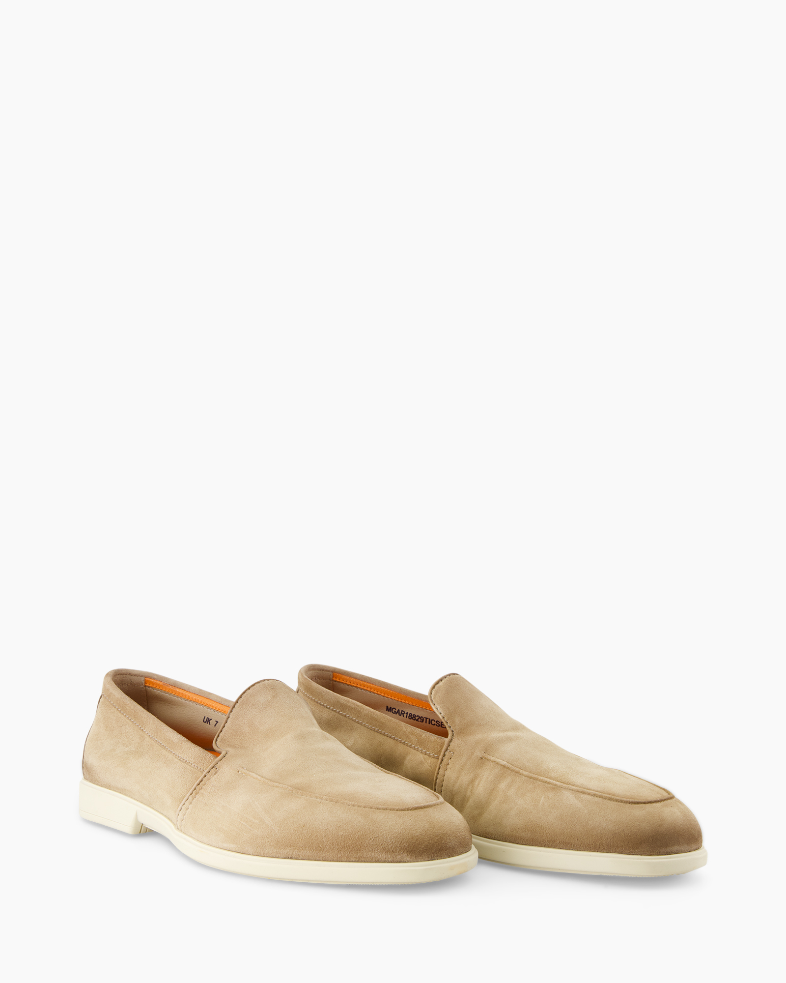 sloffen, drijfsloffen, suède, beige, insteekslip