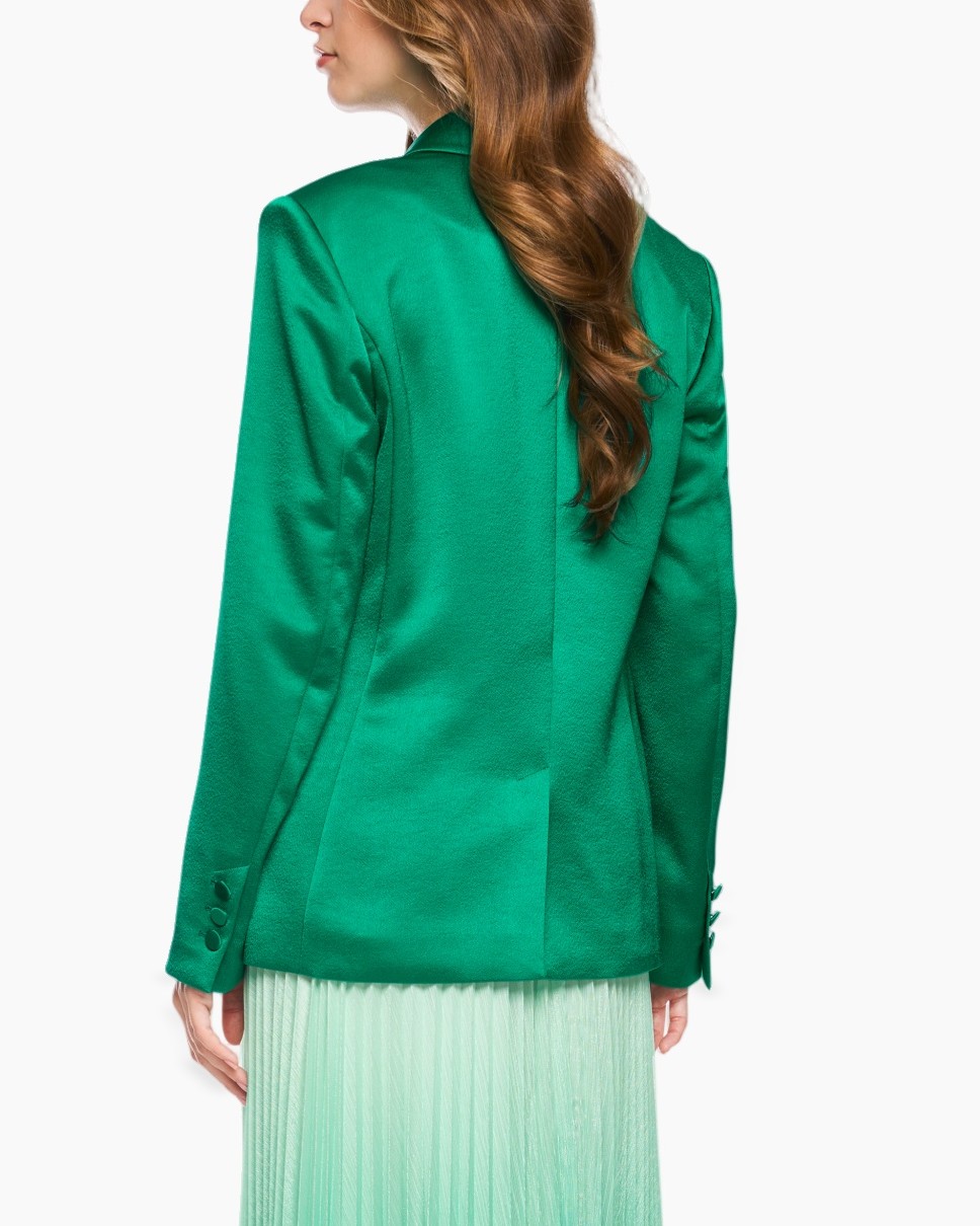 blazer, groen, vrouwelijk, outerwear, single-breasted