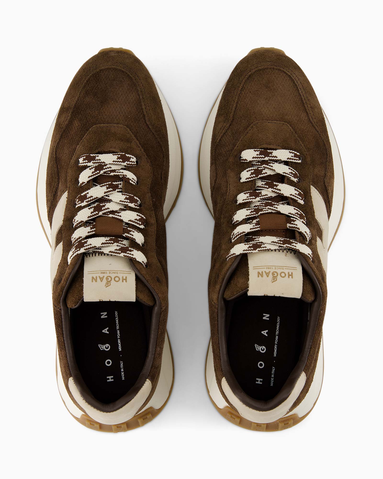 sneakers, bruin, suede, veters, casual