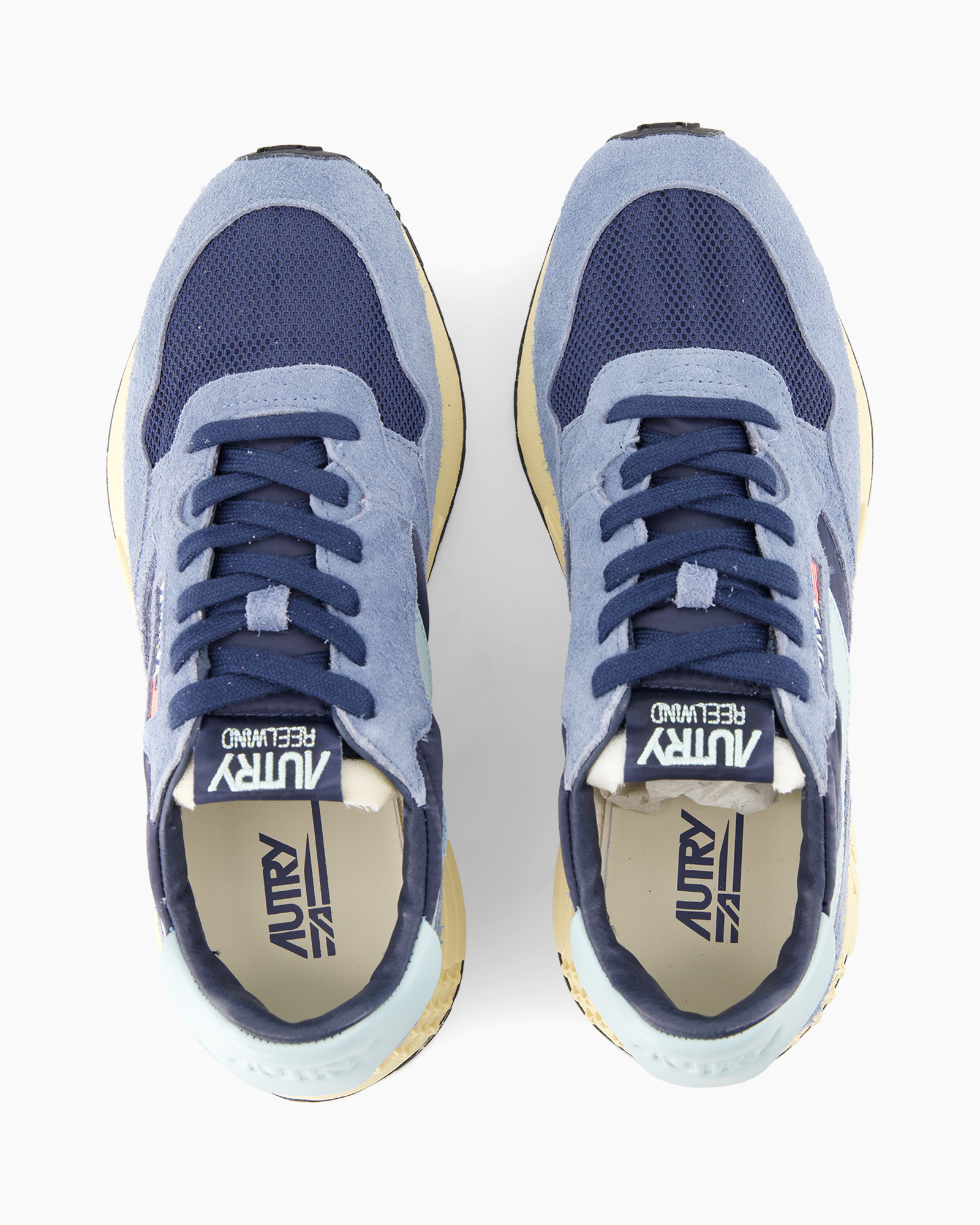 sneakers, mesh, blauw, laag model, veters