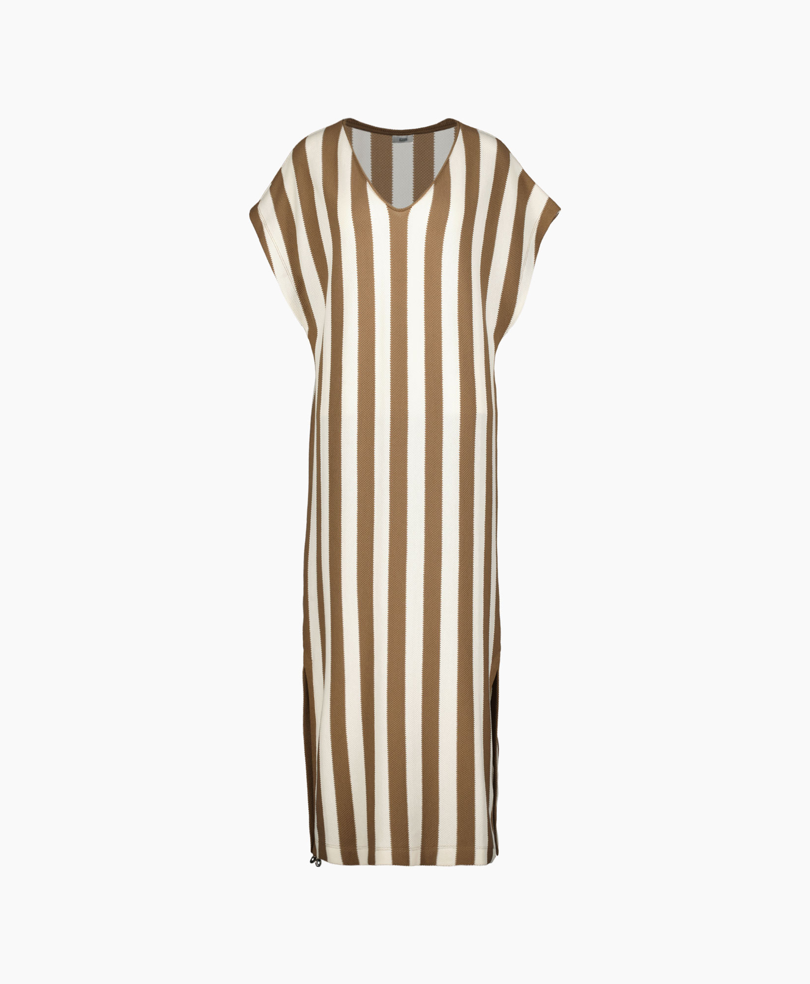 Closed Midi Jurk V Neck T-shirt Dress Bruin