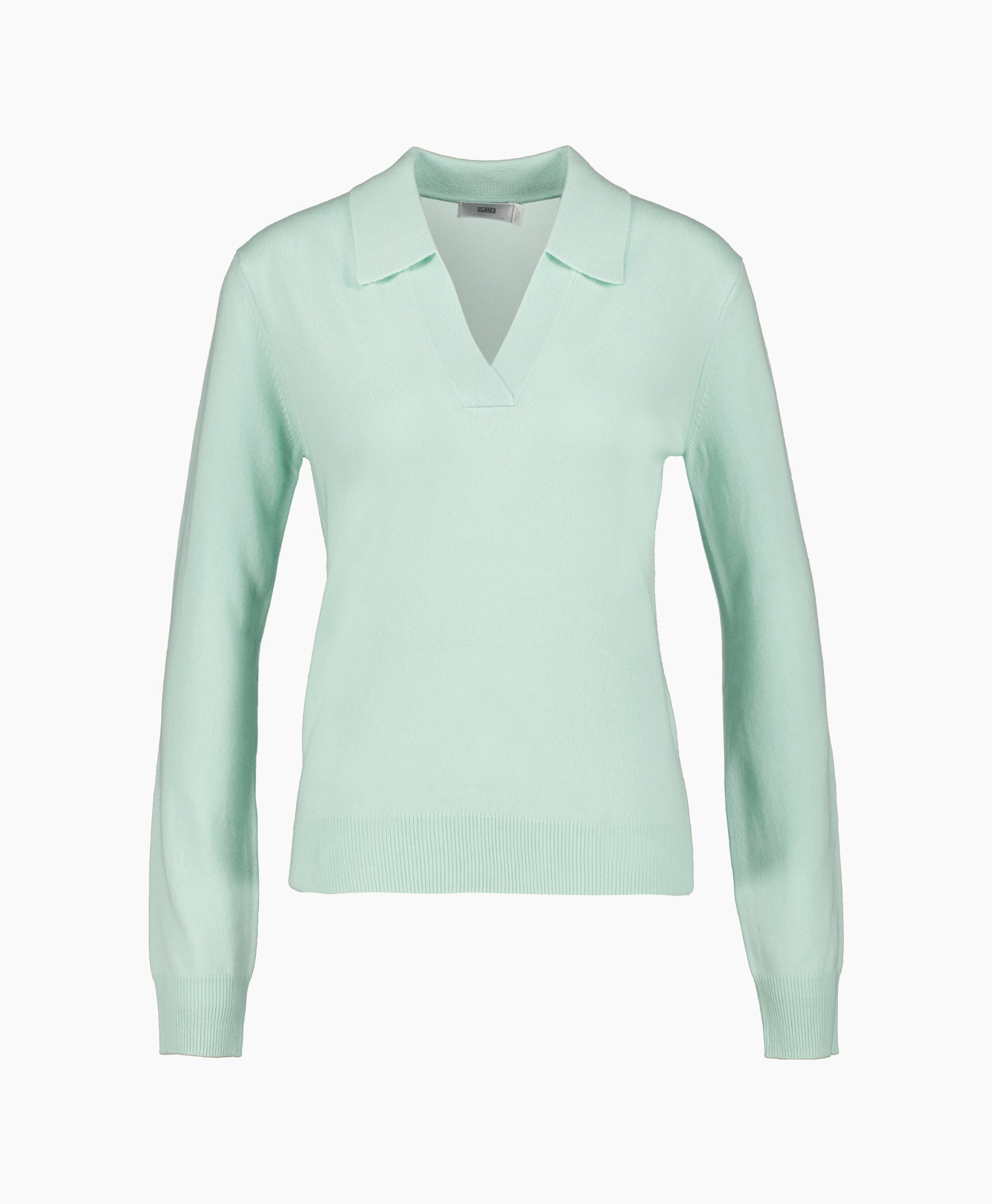 Closed Pullover Polo Longsleeve Groen