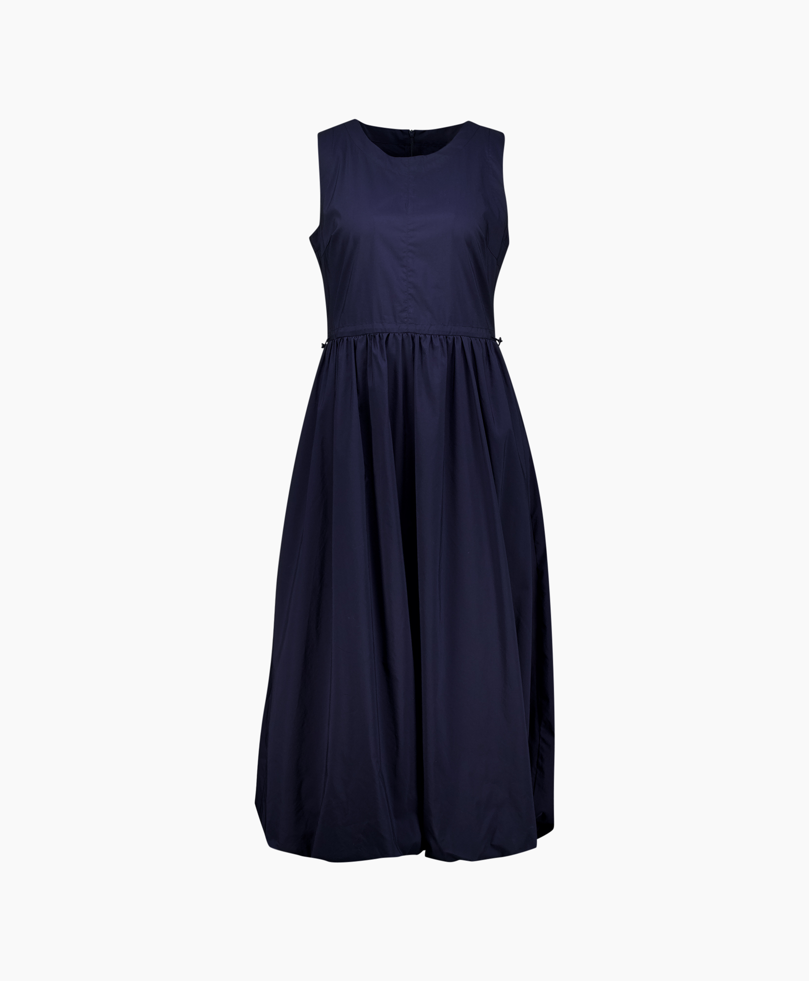 jurk, maxi jurk, straploos, marineblauw, gelaagde taille