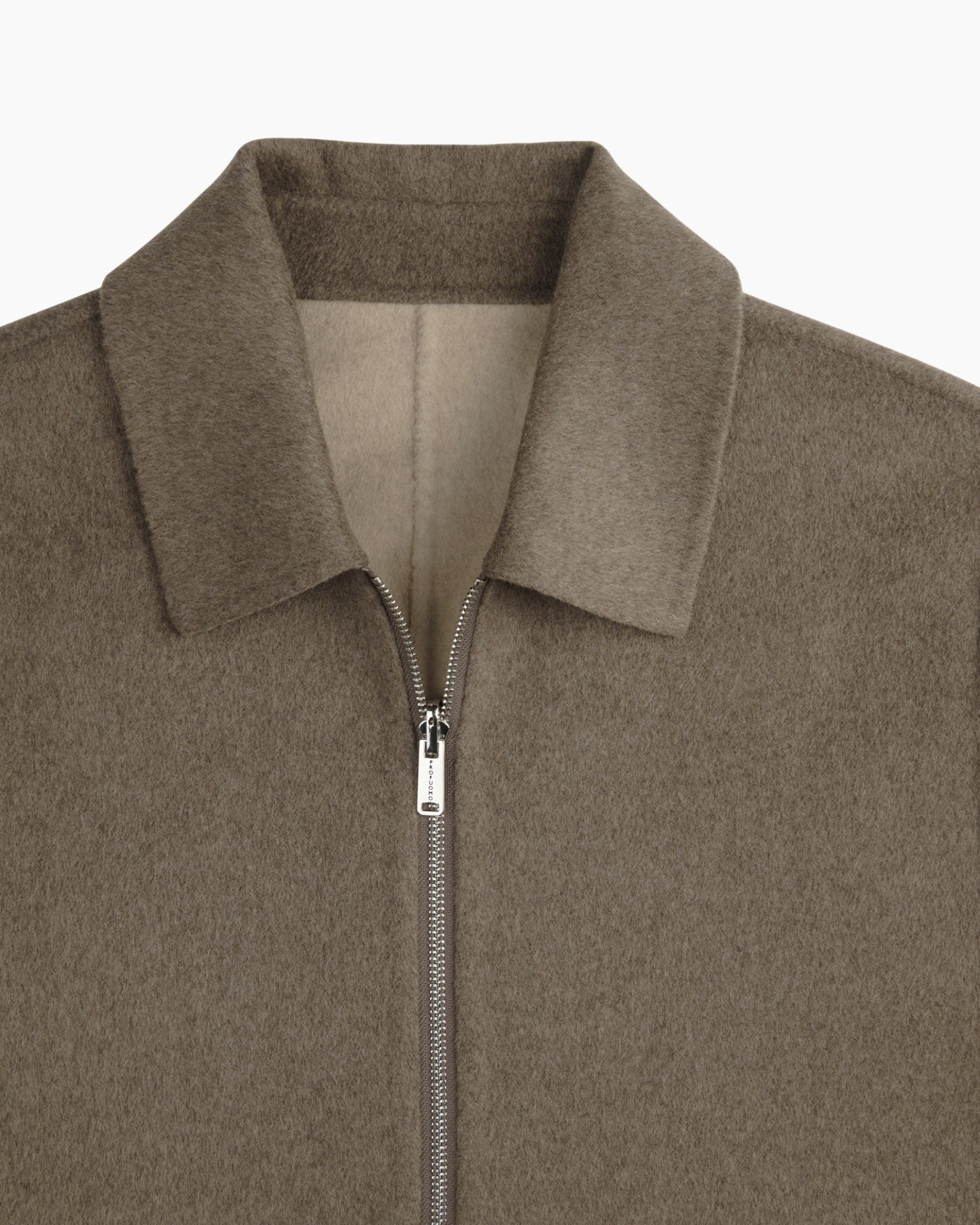 rits, jacket, bruin, kraag, lange mouw