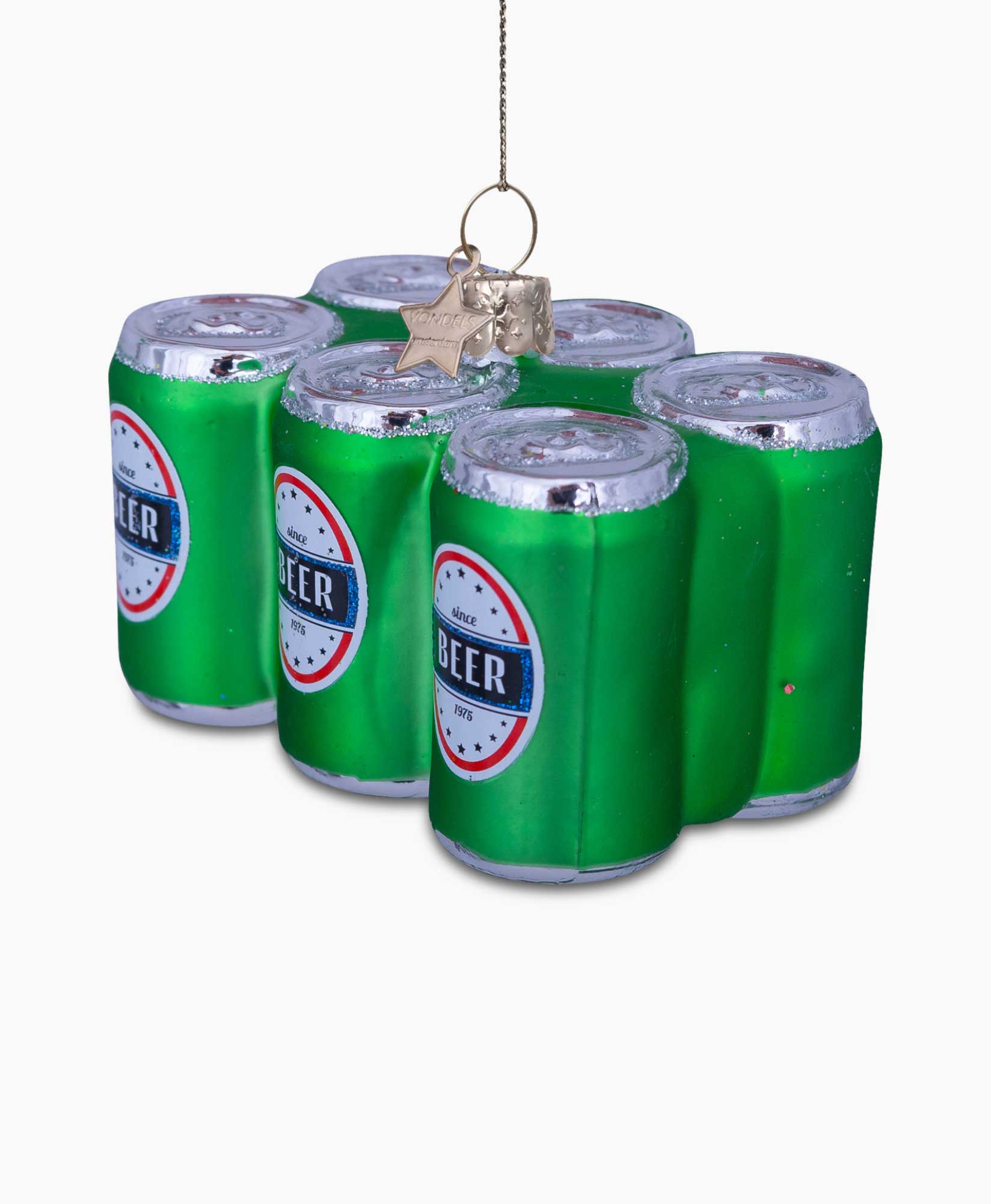 Vondels Kerstbal sixpack bier Groen