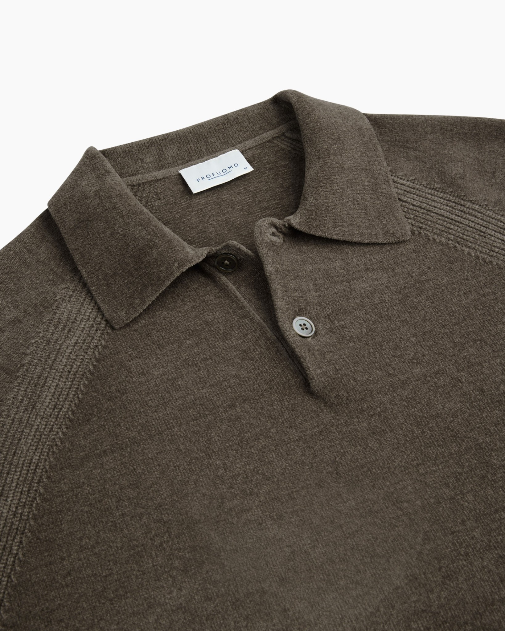 pullover, breip, lange mouw, kraag, bruin