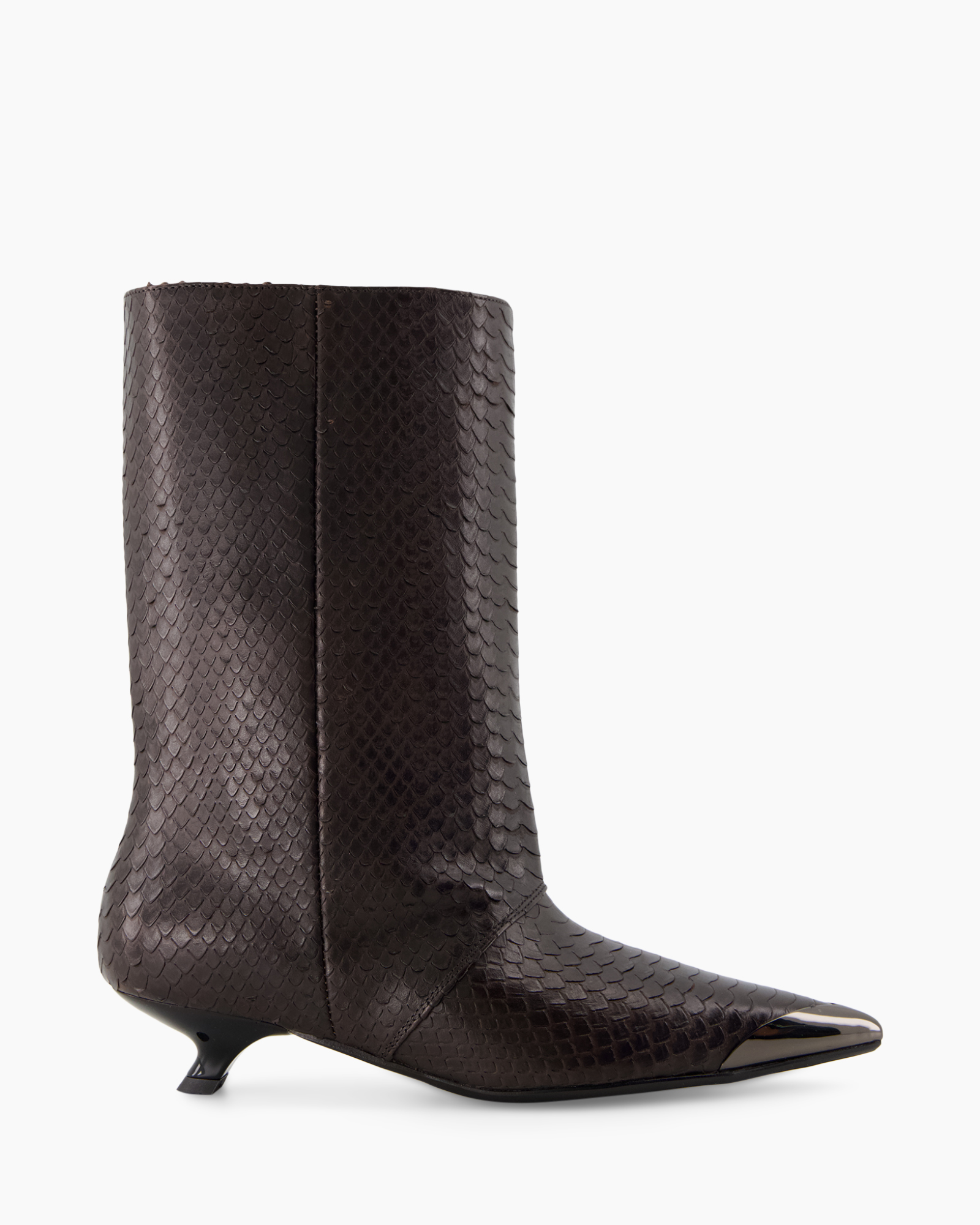 enklaar boot, schoenen, bruin, slangenhuid, middenhak