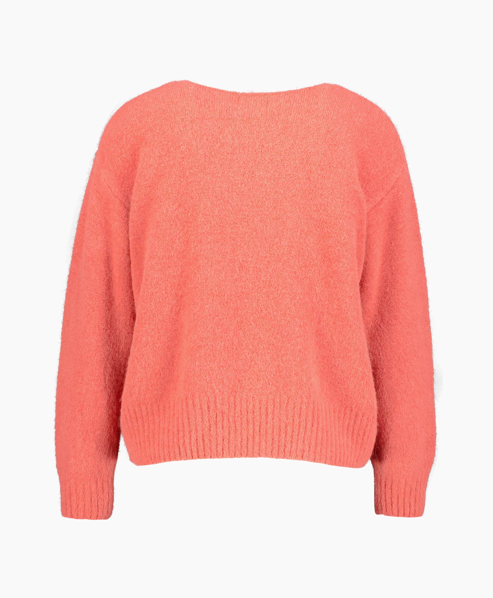 trui, pullover, roze, gebreid, v-hals