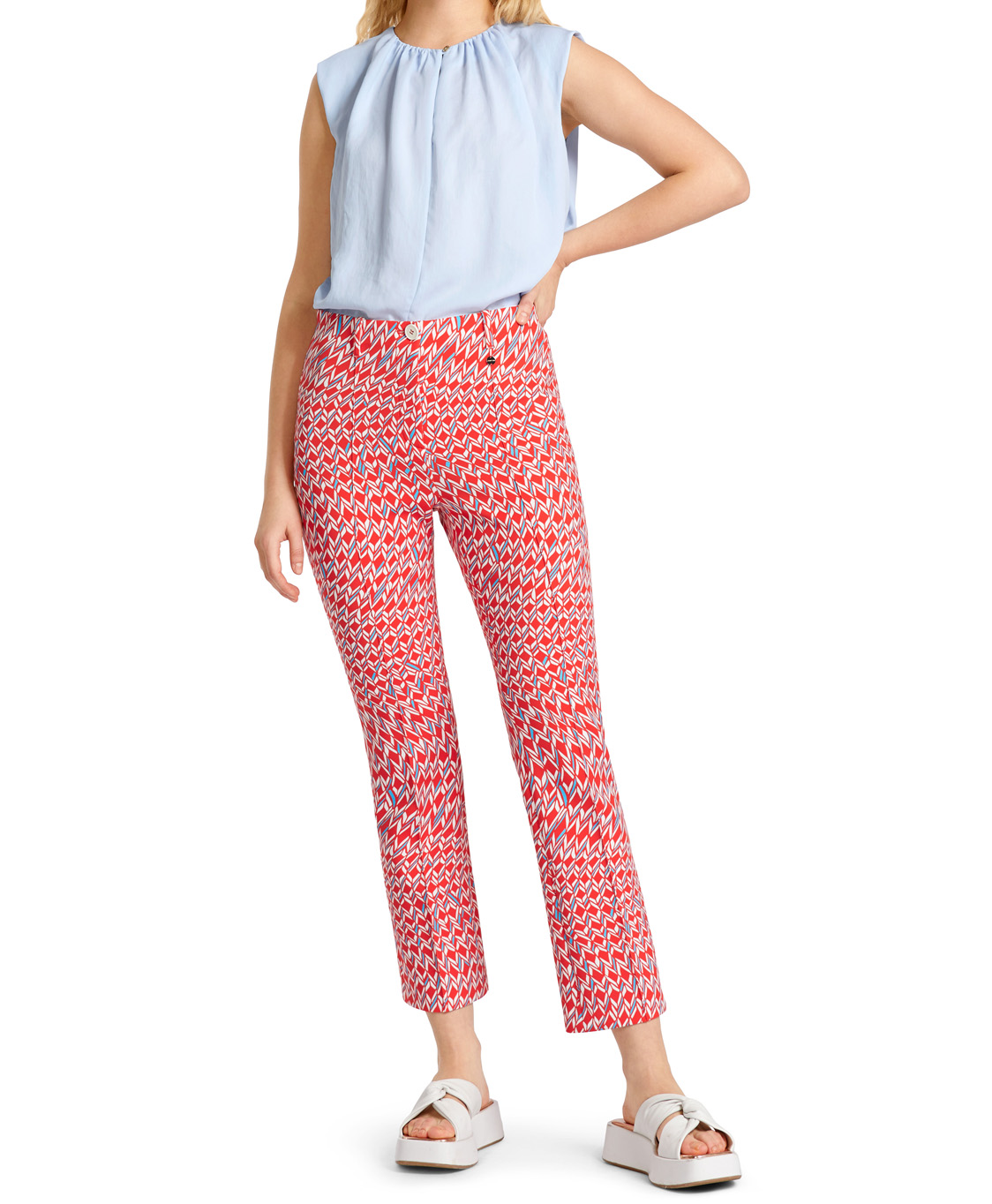 Marc Cain Pants Broek Up 81.21 J37 midden rood