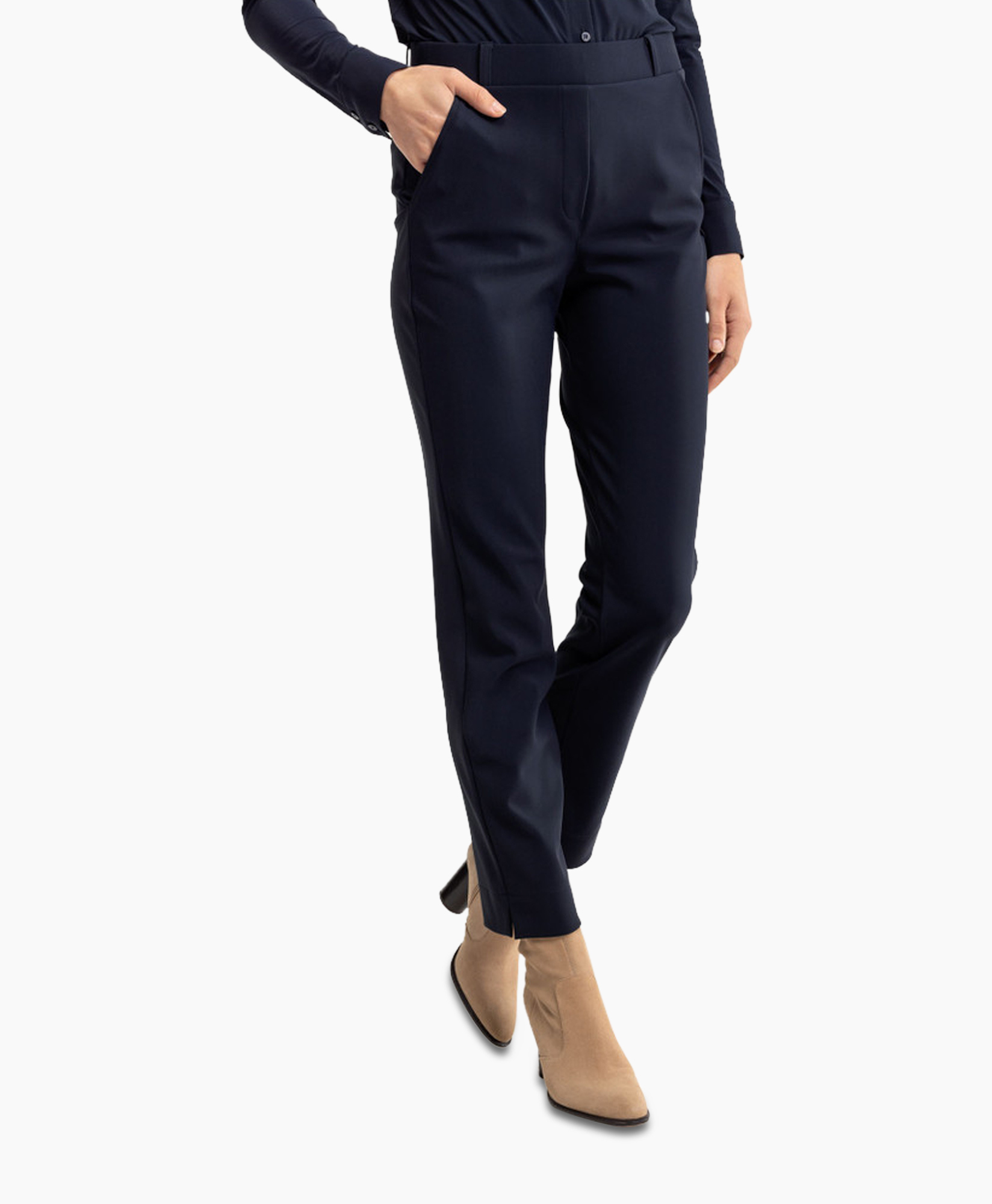 Broek Anne Bonded Trousers Donker Blauw