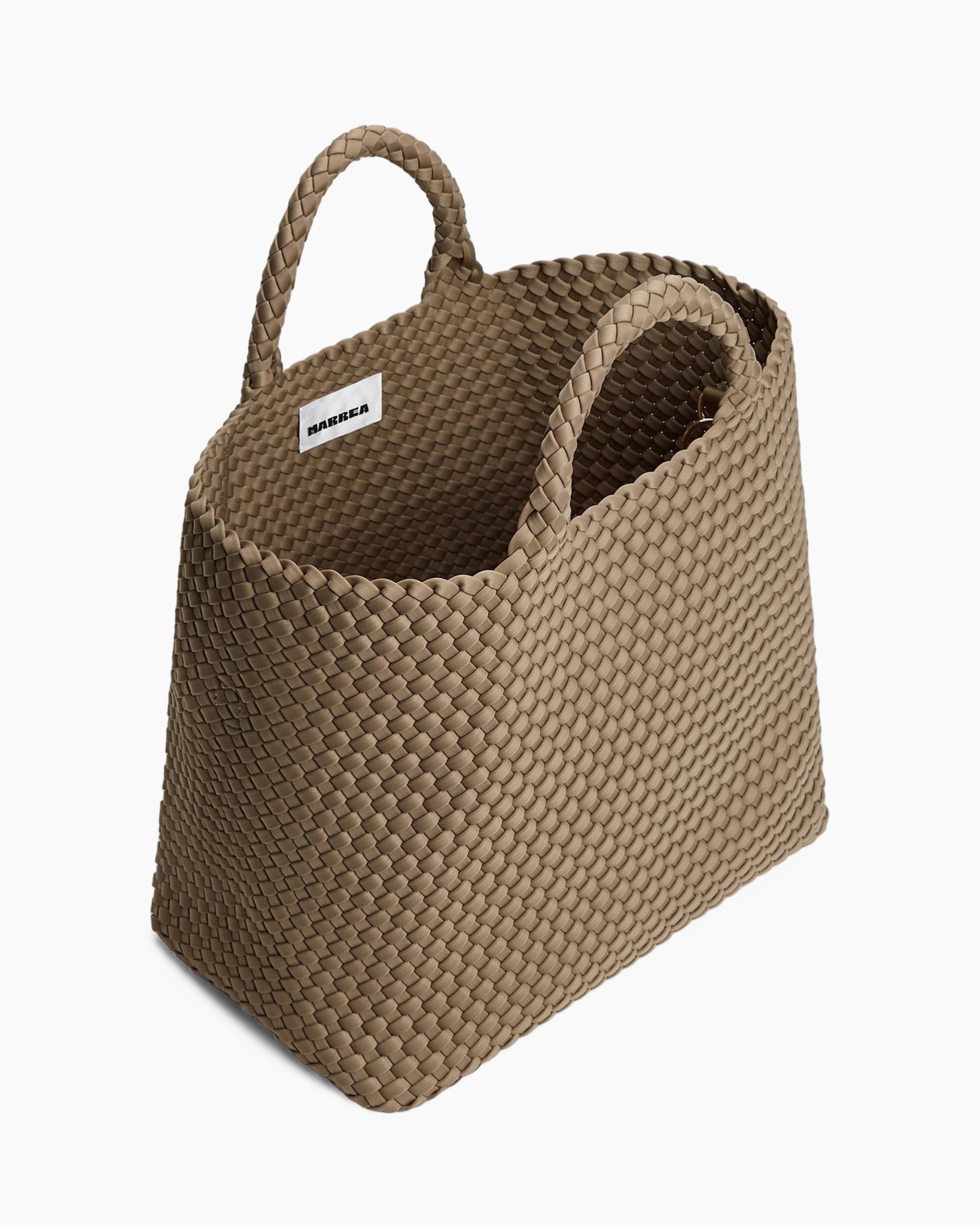 geweven, tas, handtas, beige, manden