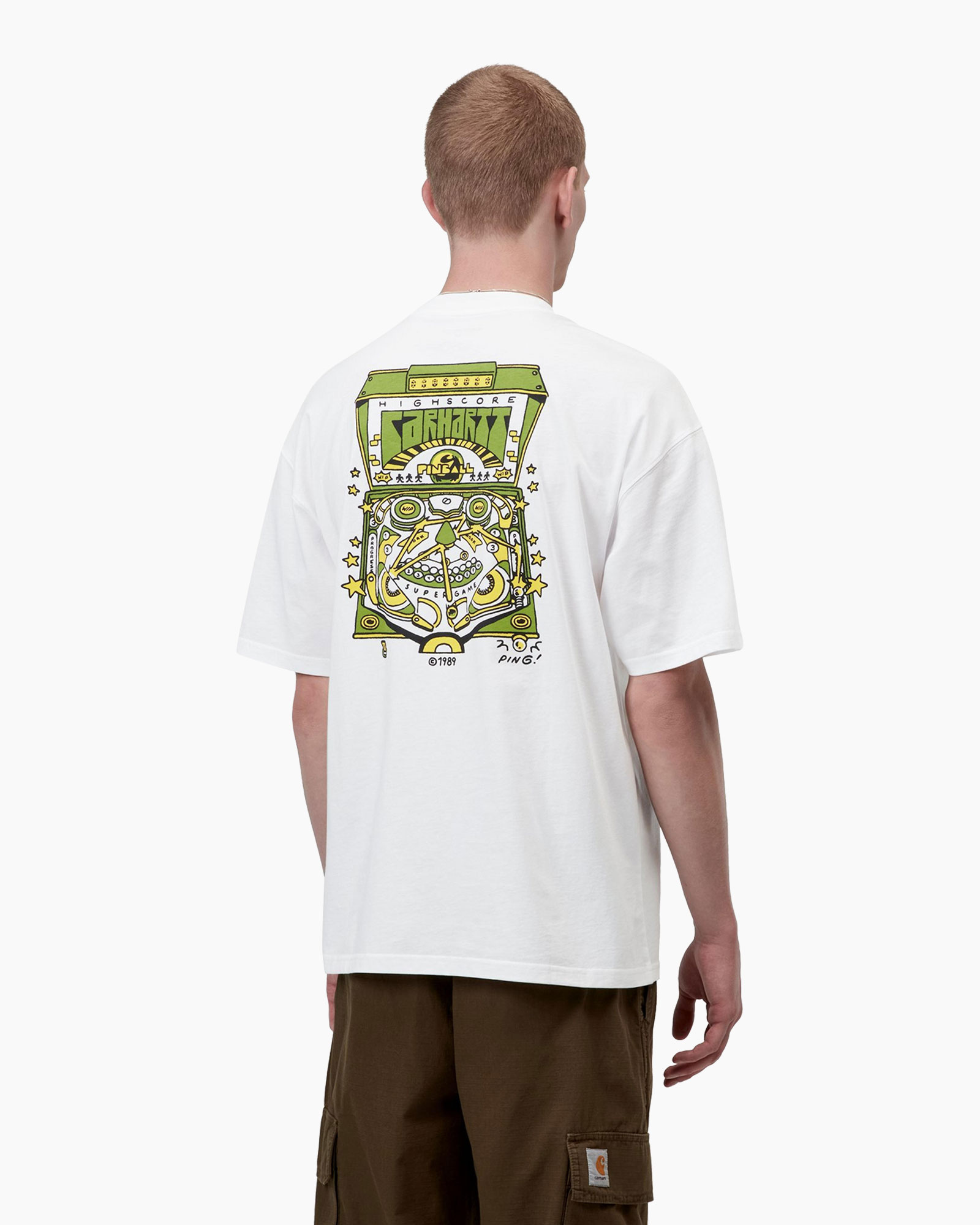 t-shirt, grafische, korte mouw, wit, rugprint