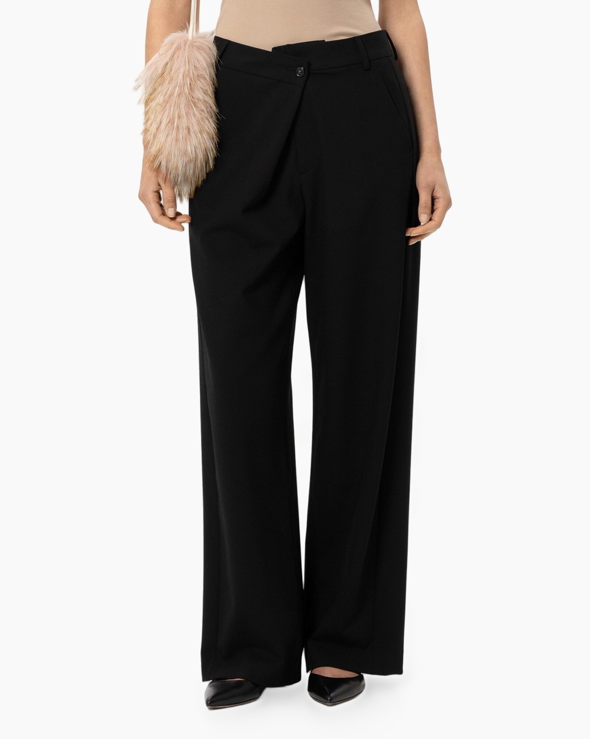 zwarte broek, wijdlopende broek, broeken, tailored, voorplat