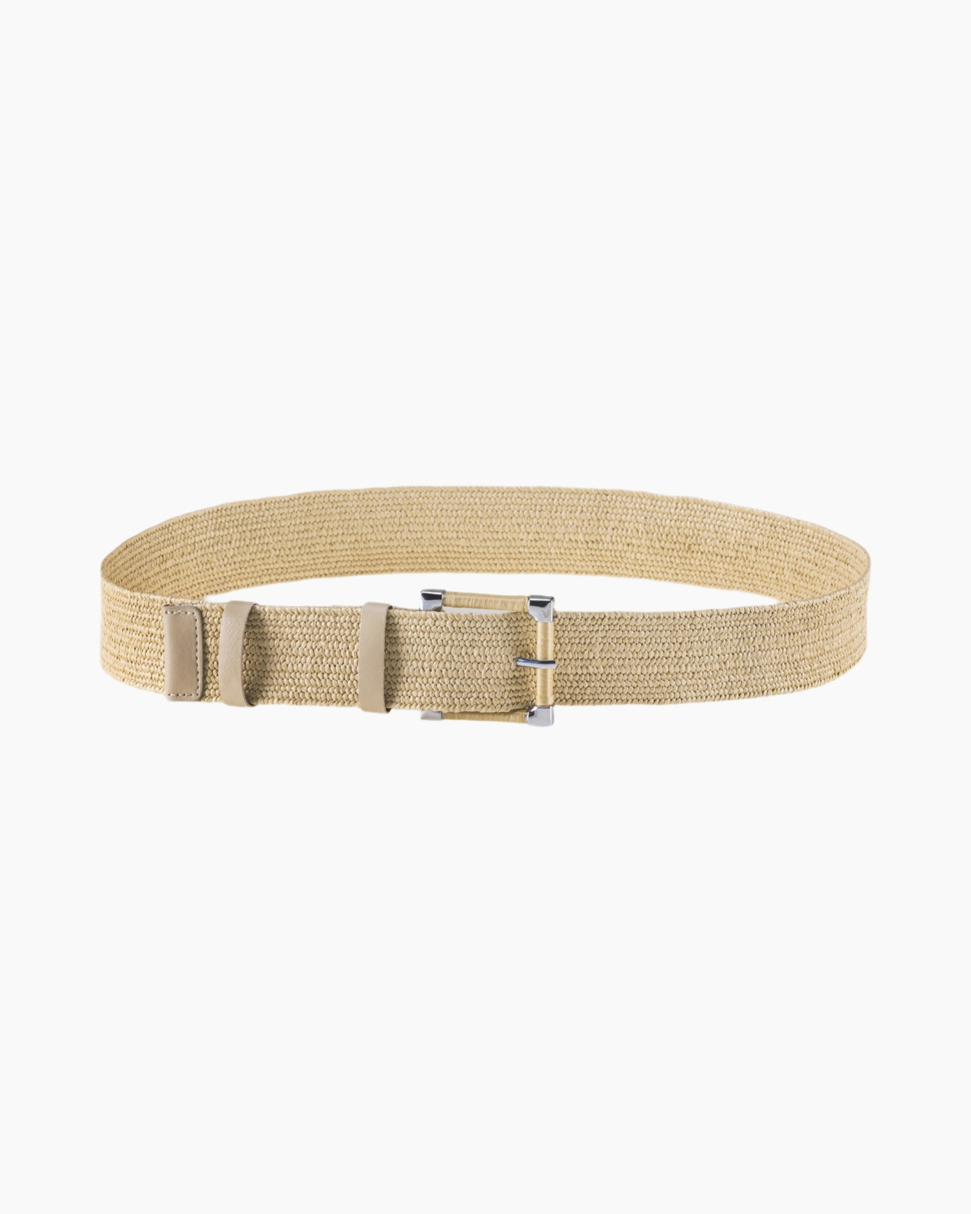 riem, beige, geweven, stof, gesp