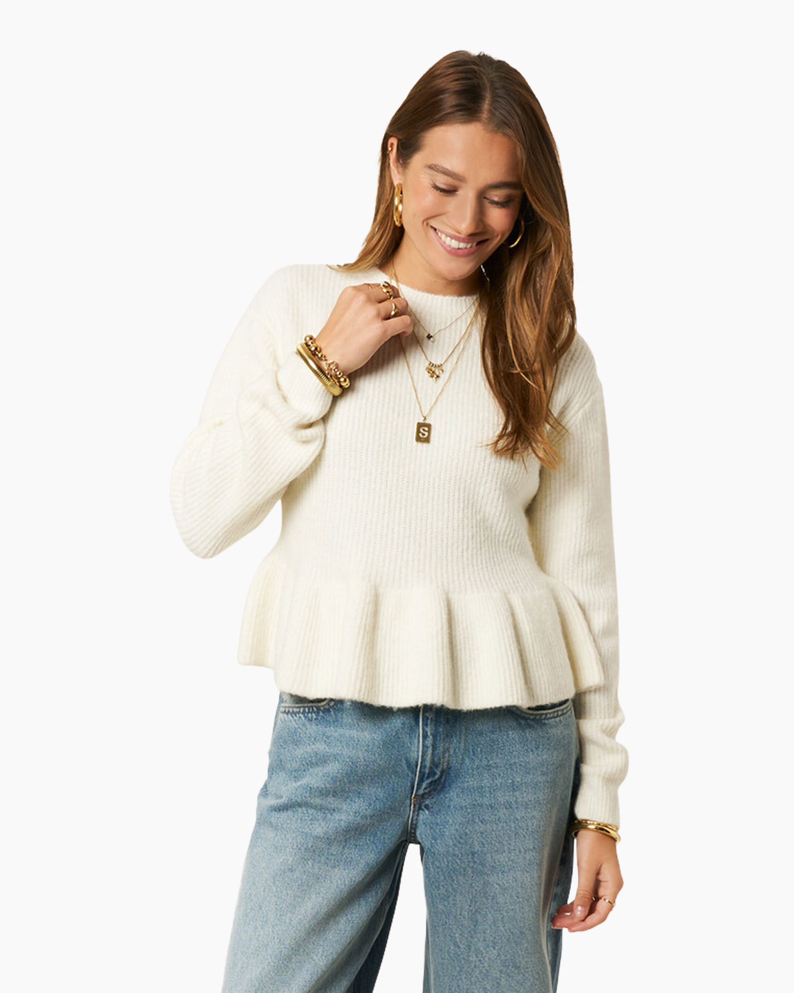 Kleding, Breigoed, Trui, Jeans, Persoon